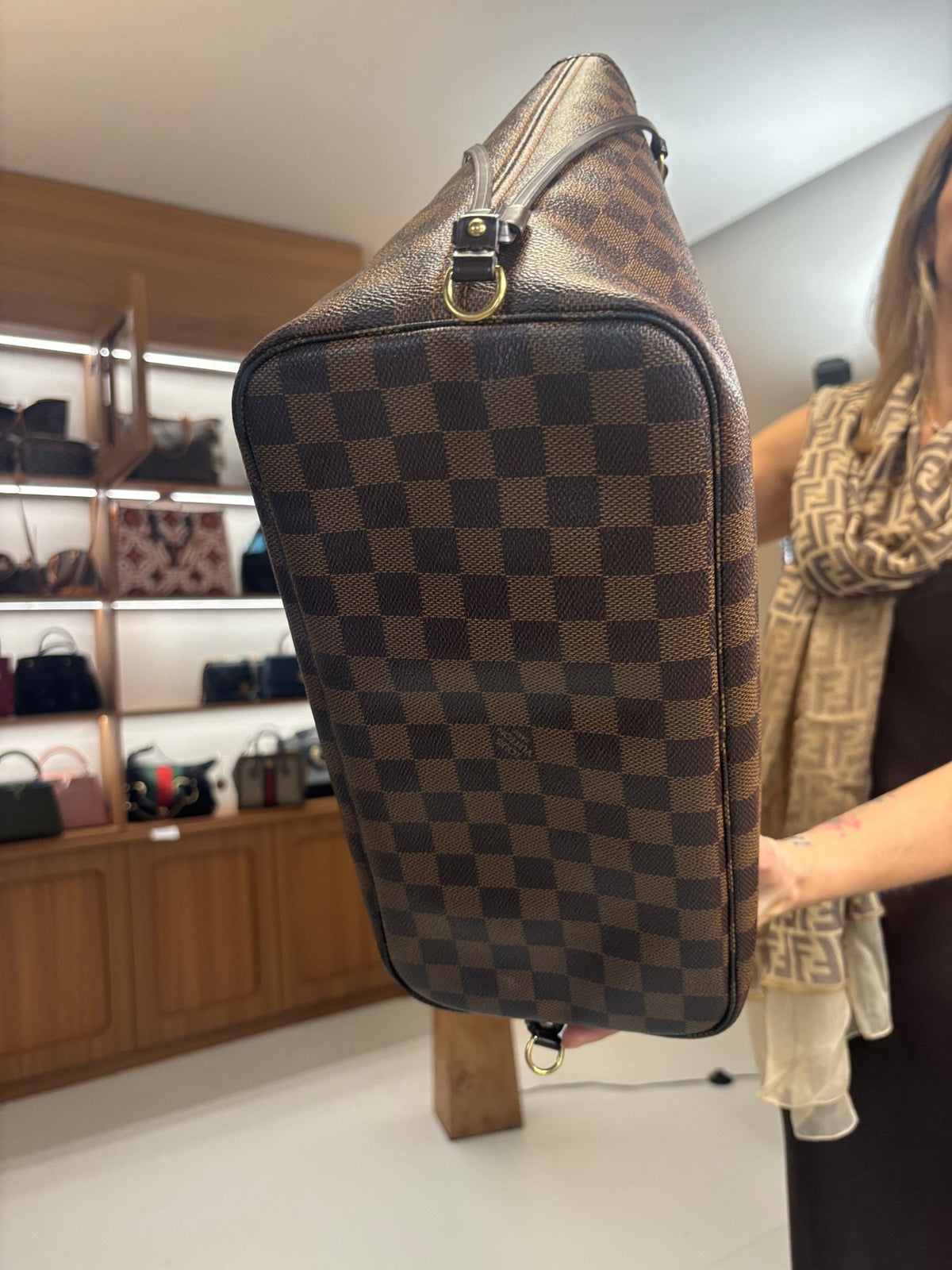 Louis Vuitton Neverfull MM, Damier Ebene - base