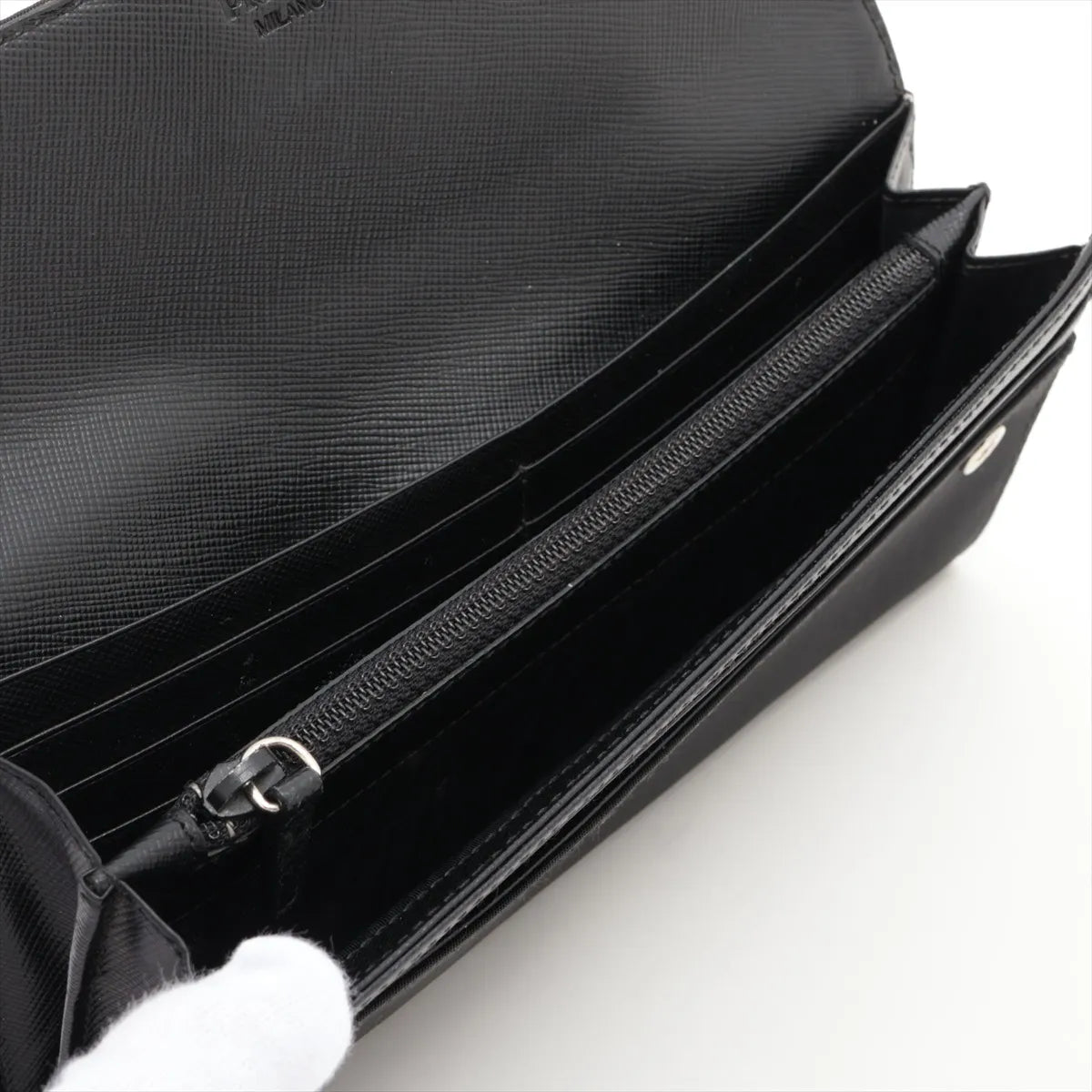 Prada Tessuto  Nylon Long  Wallet Black (SB08-1527)