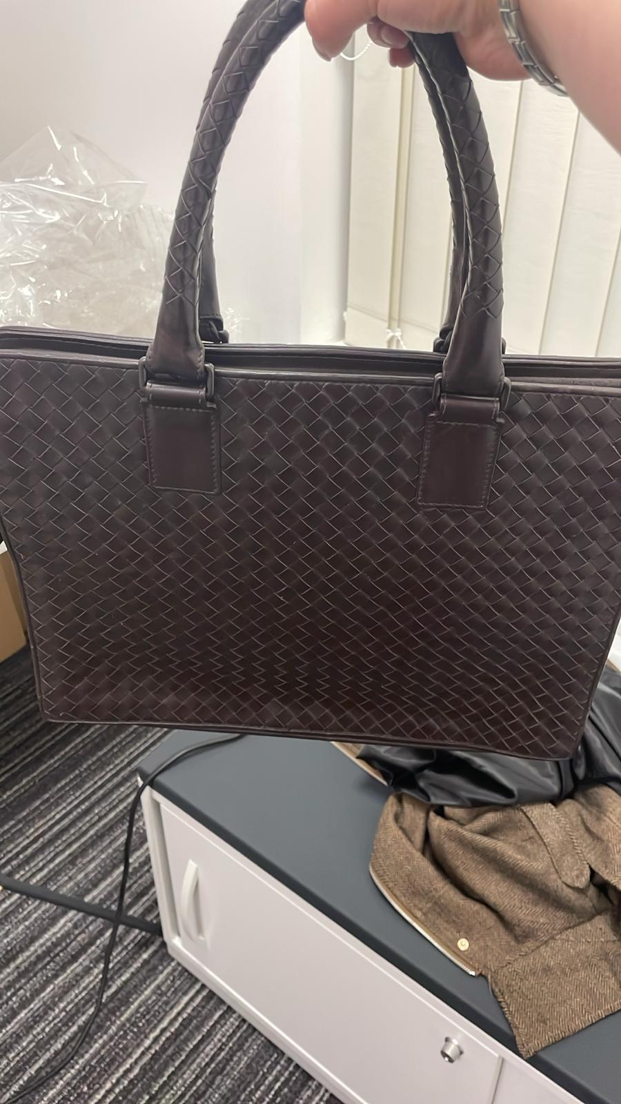Bottega Veneta Intrecciato Business Bag in Brown Calf Leather