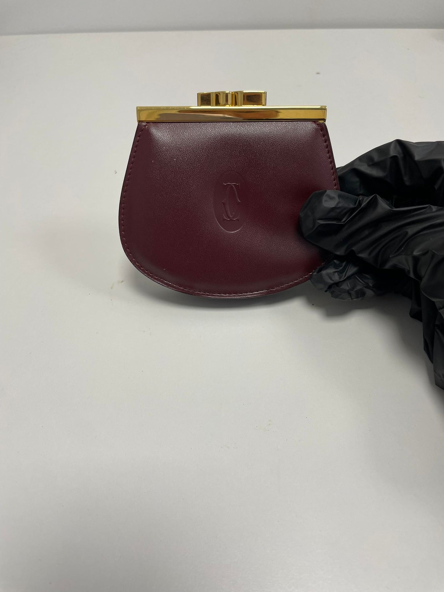 Cartier Must de Cartier Burgundy Calfskin Coin Purse 25729