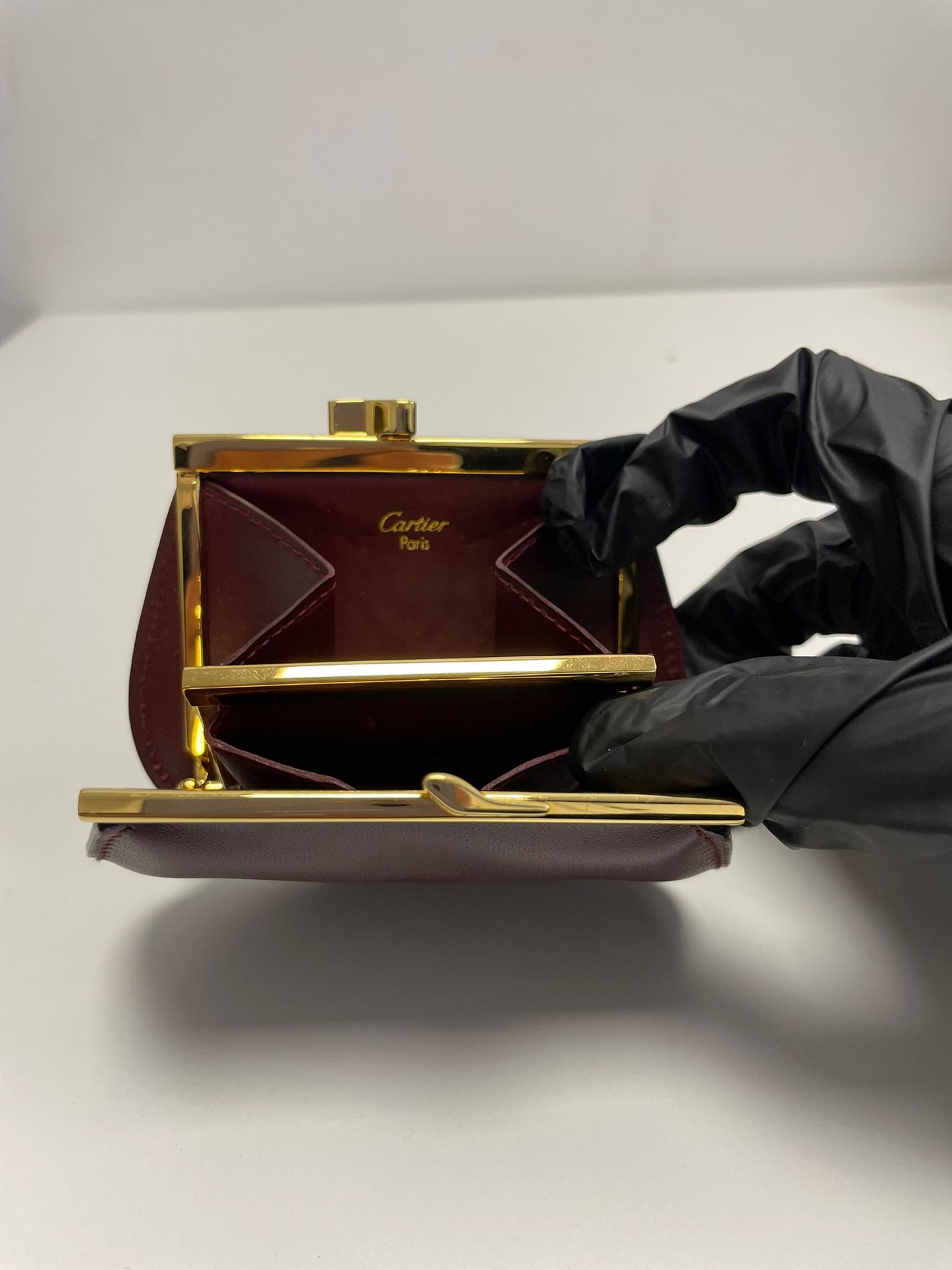 Cartier Must de Cartier Burgundy Calfskin Coin Purse 25729