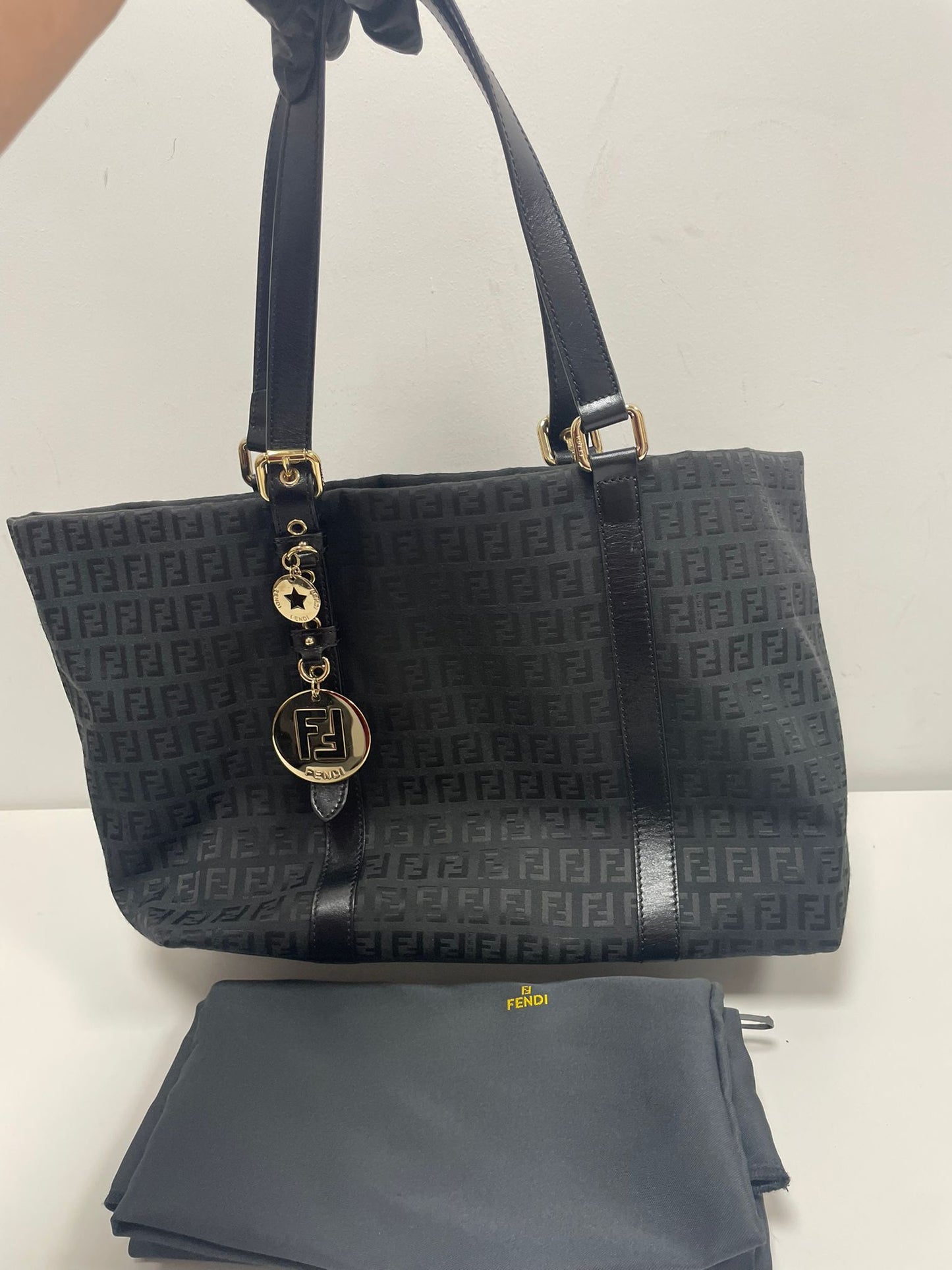 Fendi Zucchino Canvas and Leather Superstar Shopper Tote bag (JPD04-25)