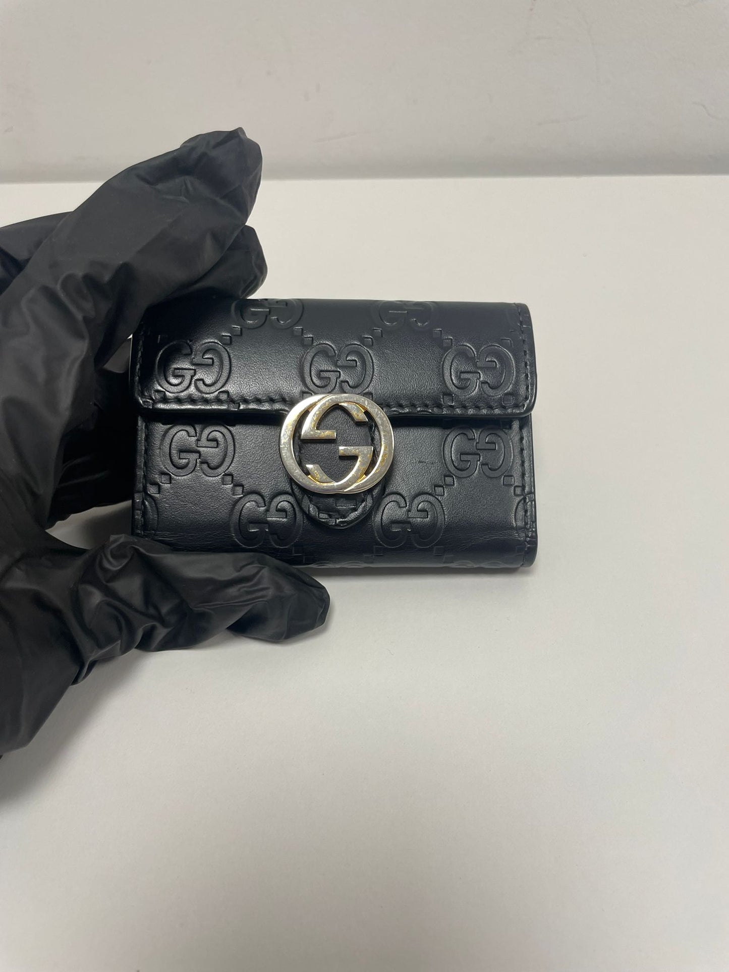 Gucci black leather key case (JPD04-35)