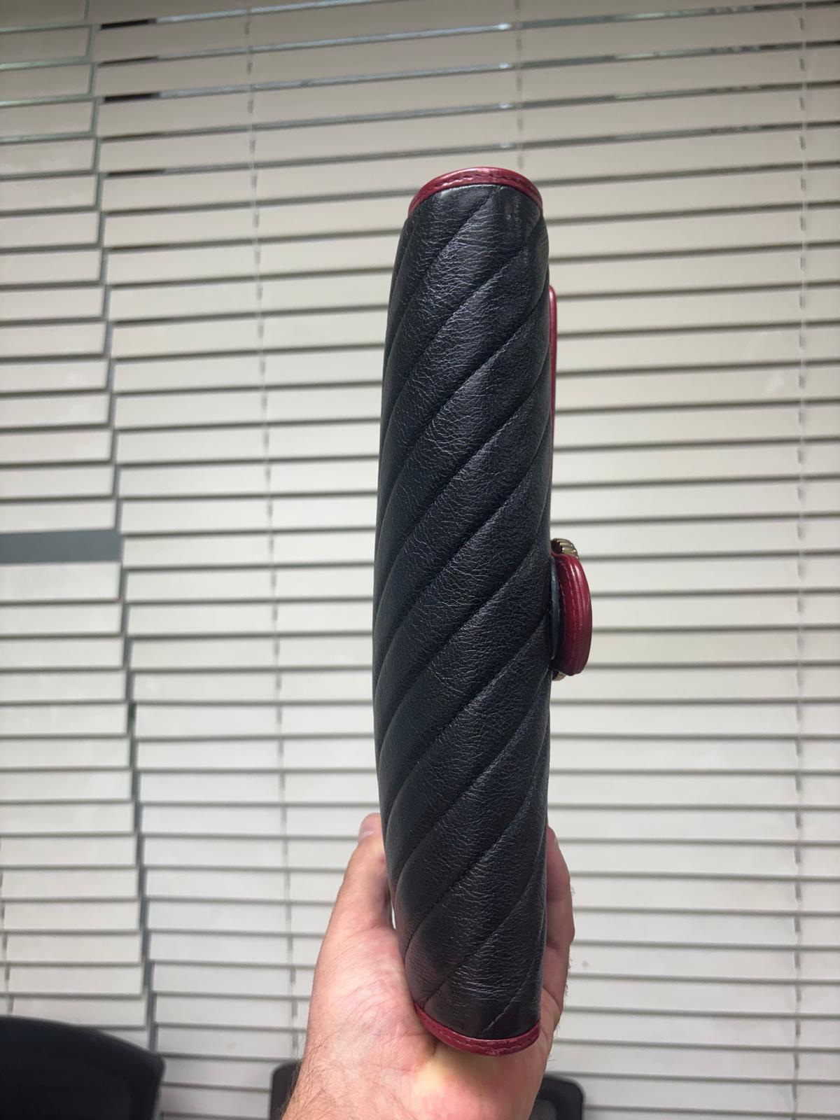 Gucci GG Marmont chevron matelassé leather clutch