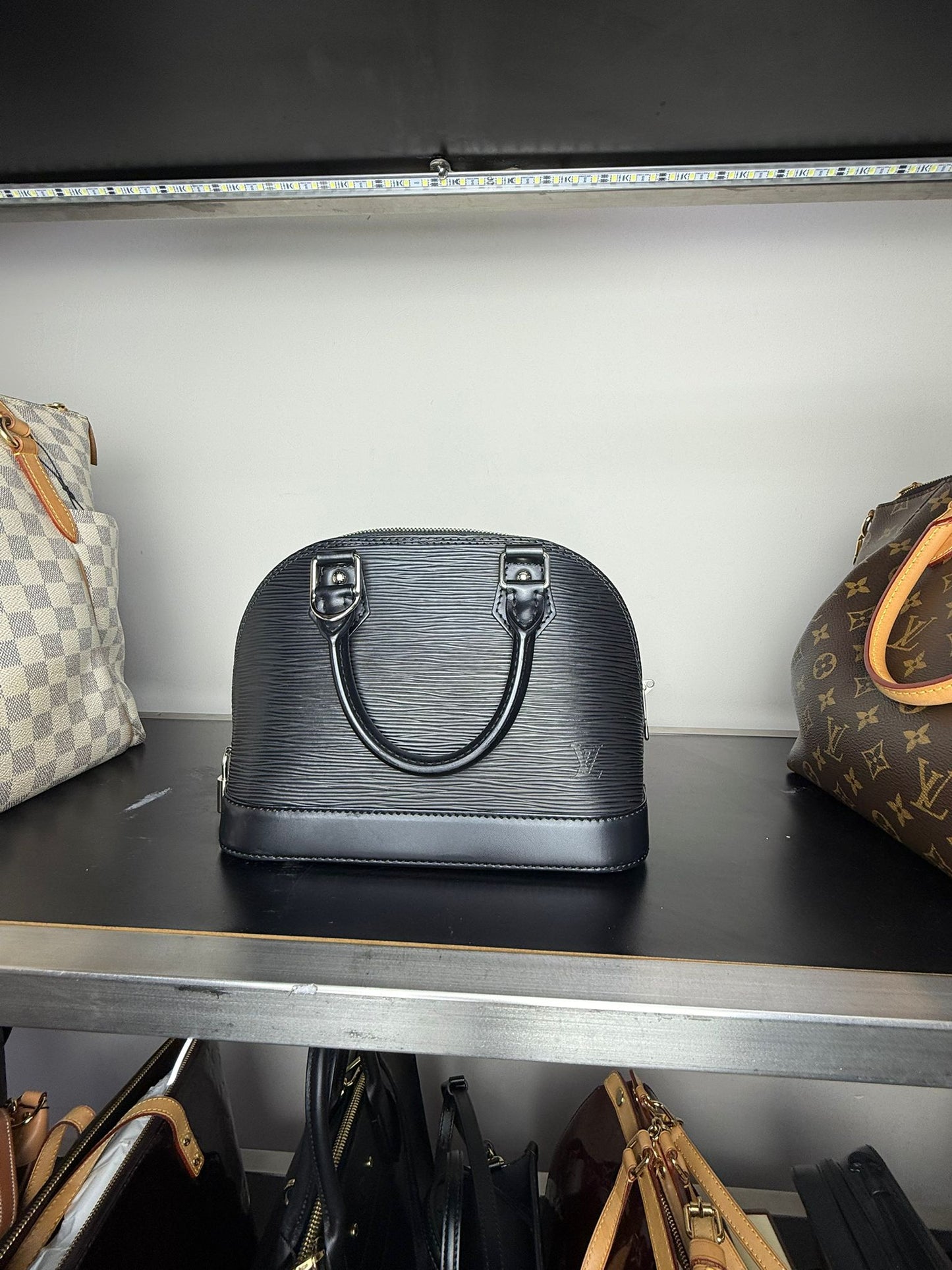 Louis Vuitton Alma Black Epi BB without Charm