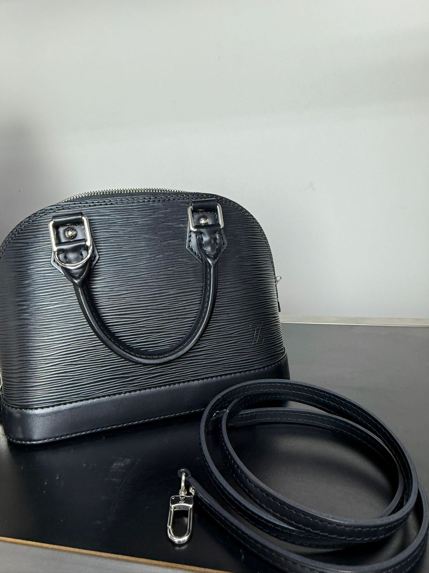 Louis Vuitton Alma Black Epi BB without Charm