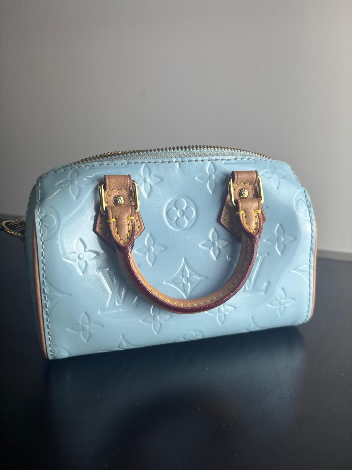 Louis Vuitton Nano Speedy Limited LV Remix MNG Vernis Blue
