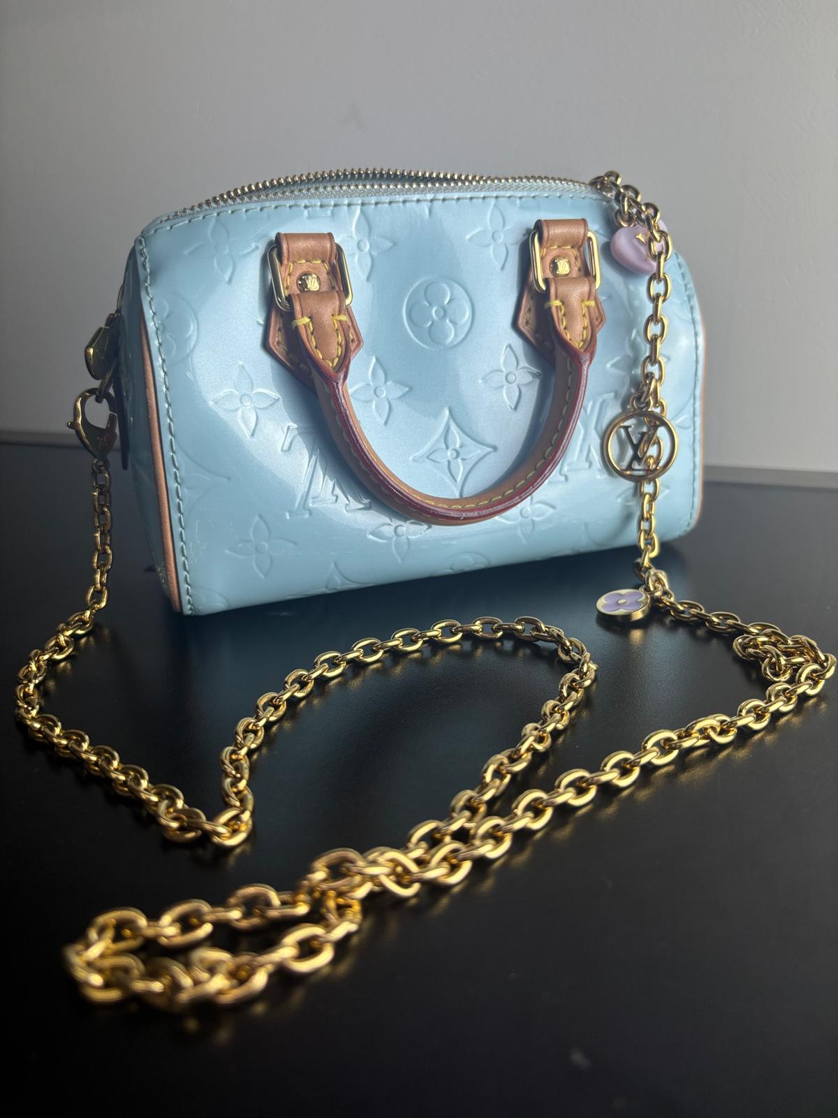 Louis Vuitton Nano Speedy Limited LV Remix MNG Vernis Blue