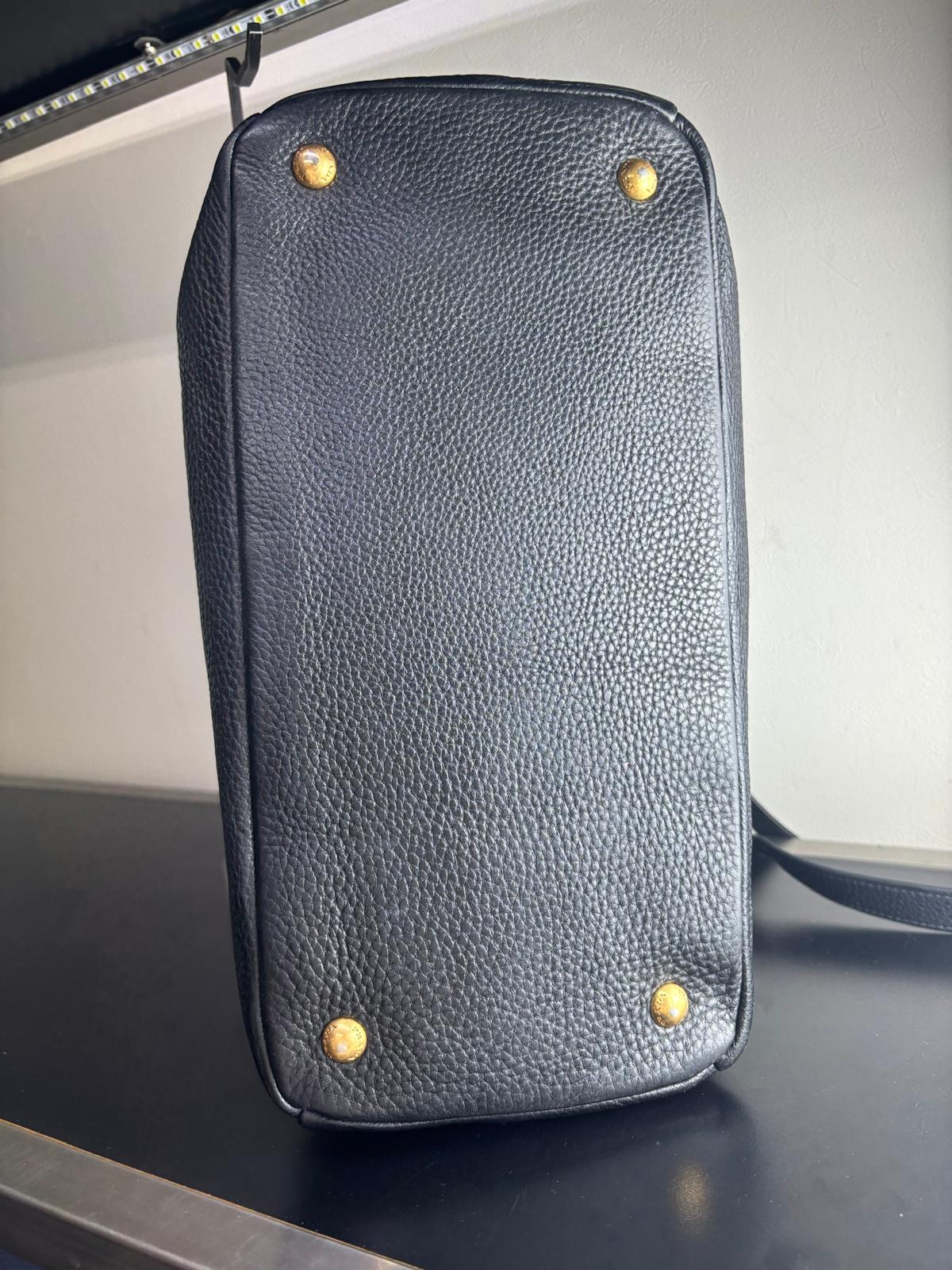 Prada Black Vitello Daino Tote Bag