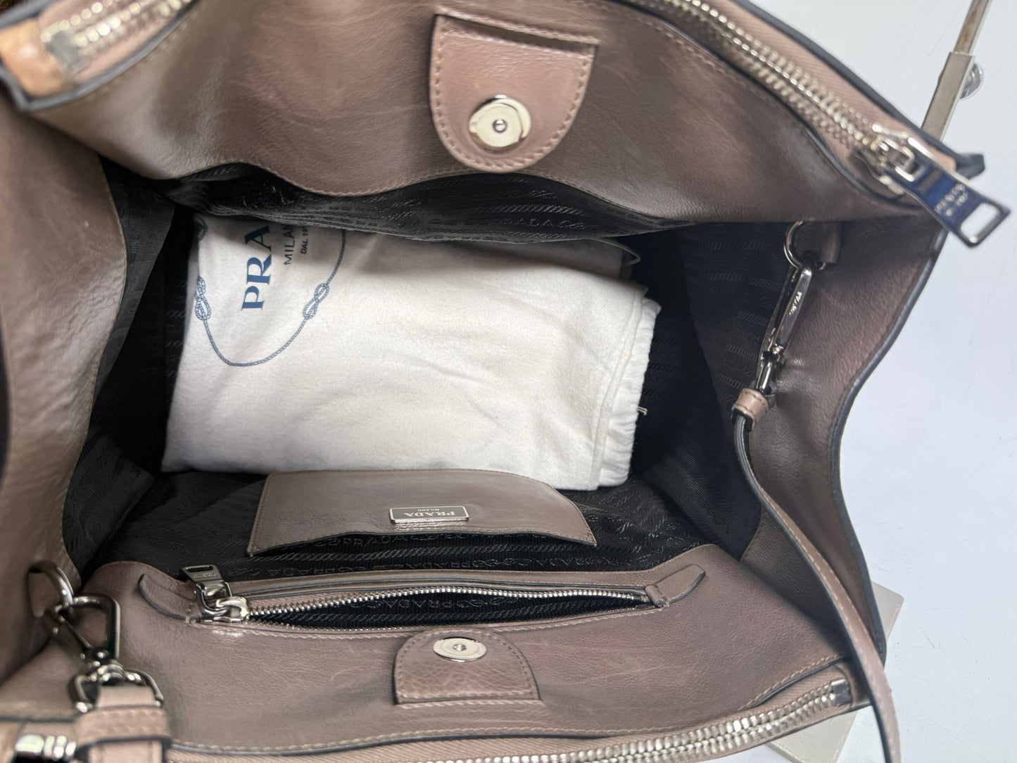 Prada Glace Calf Twin Pocket Tote