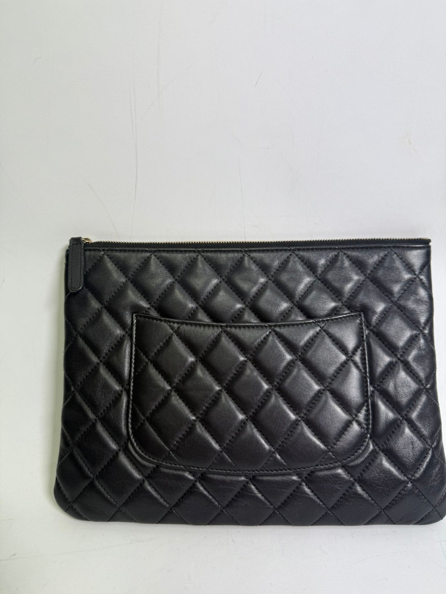 Chanel Quilted Caviar O Case Clutch