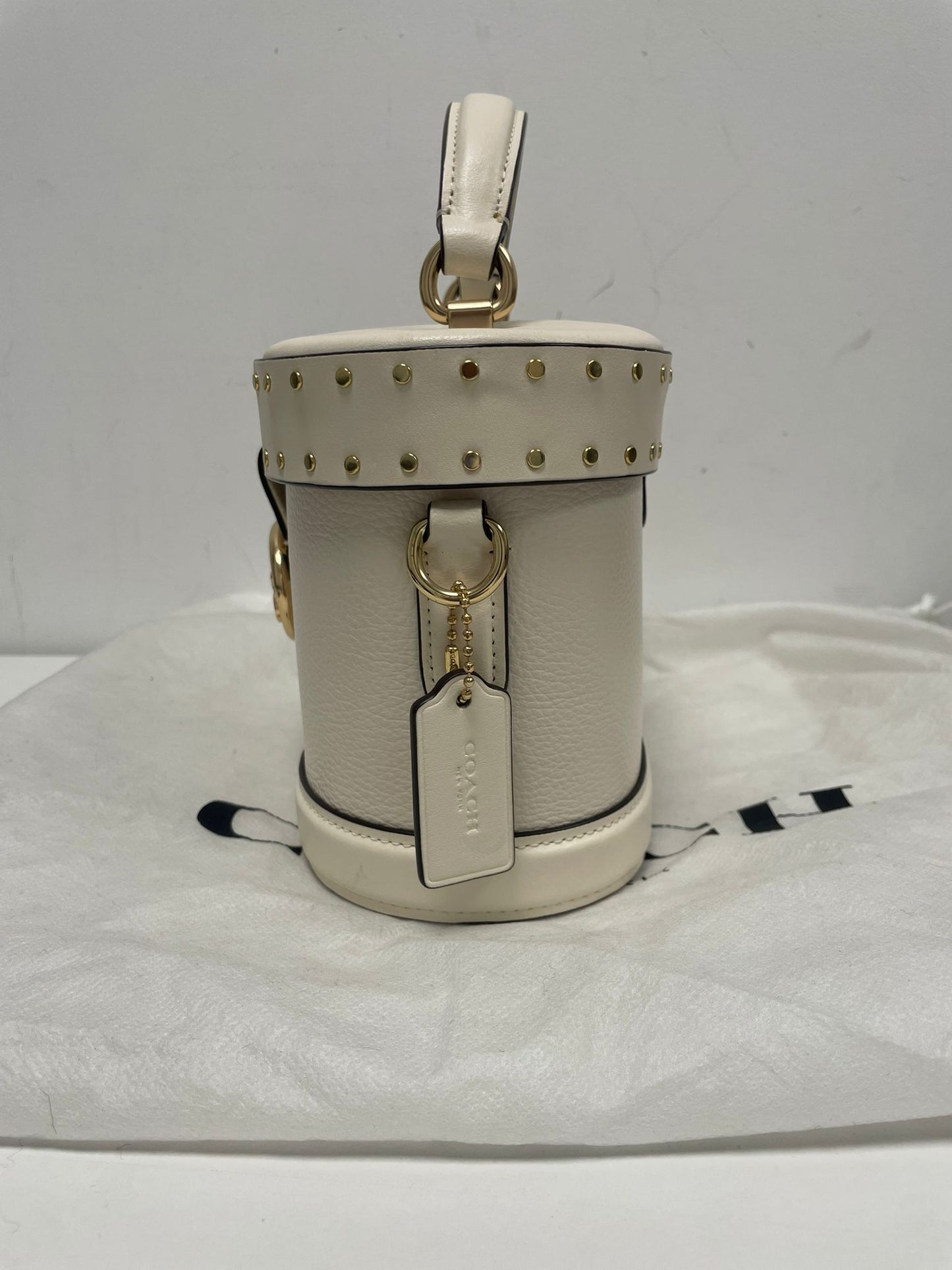 Coach Georgie Gem Leather Crossbody Bag in Chalk White