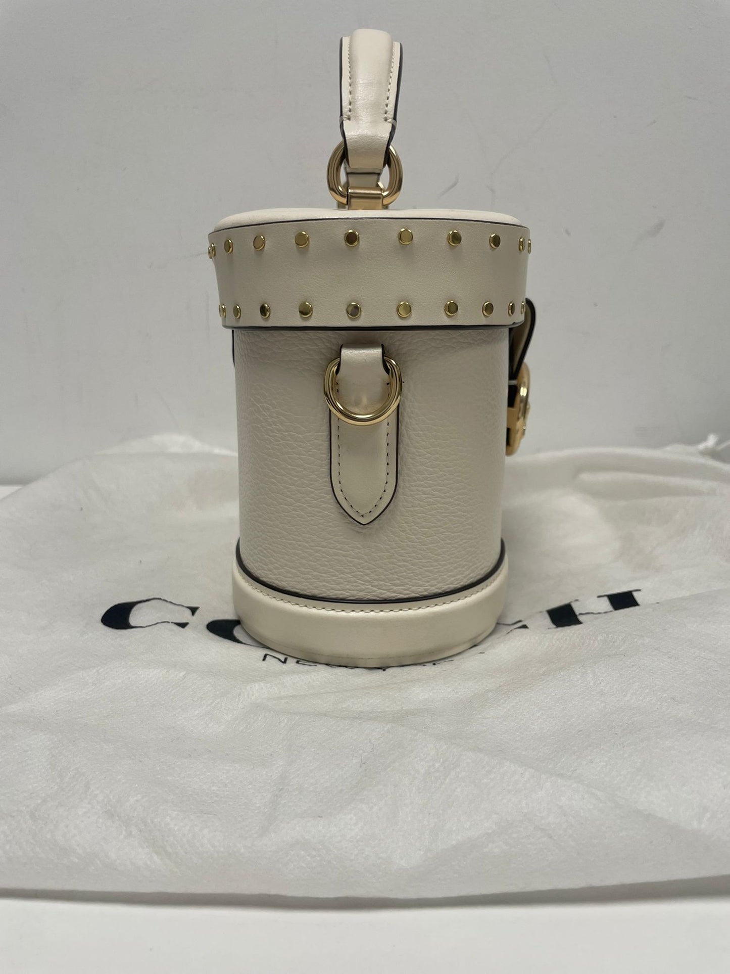 Coach Georgie Gem Leather Crossbody Bag in Chalk White