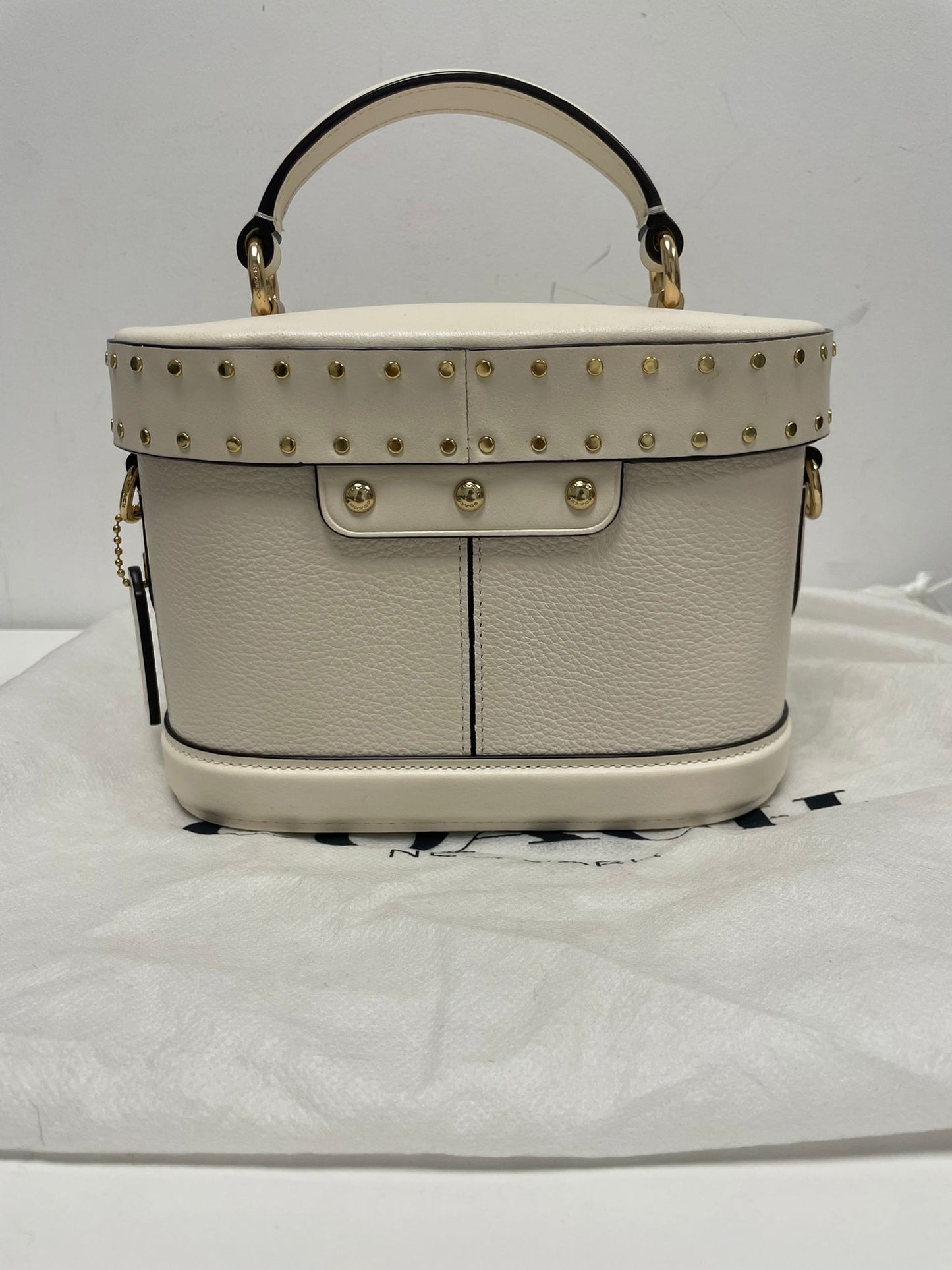 Coach Georgie Gem Leather Crossbody Bag in Chalk White