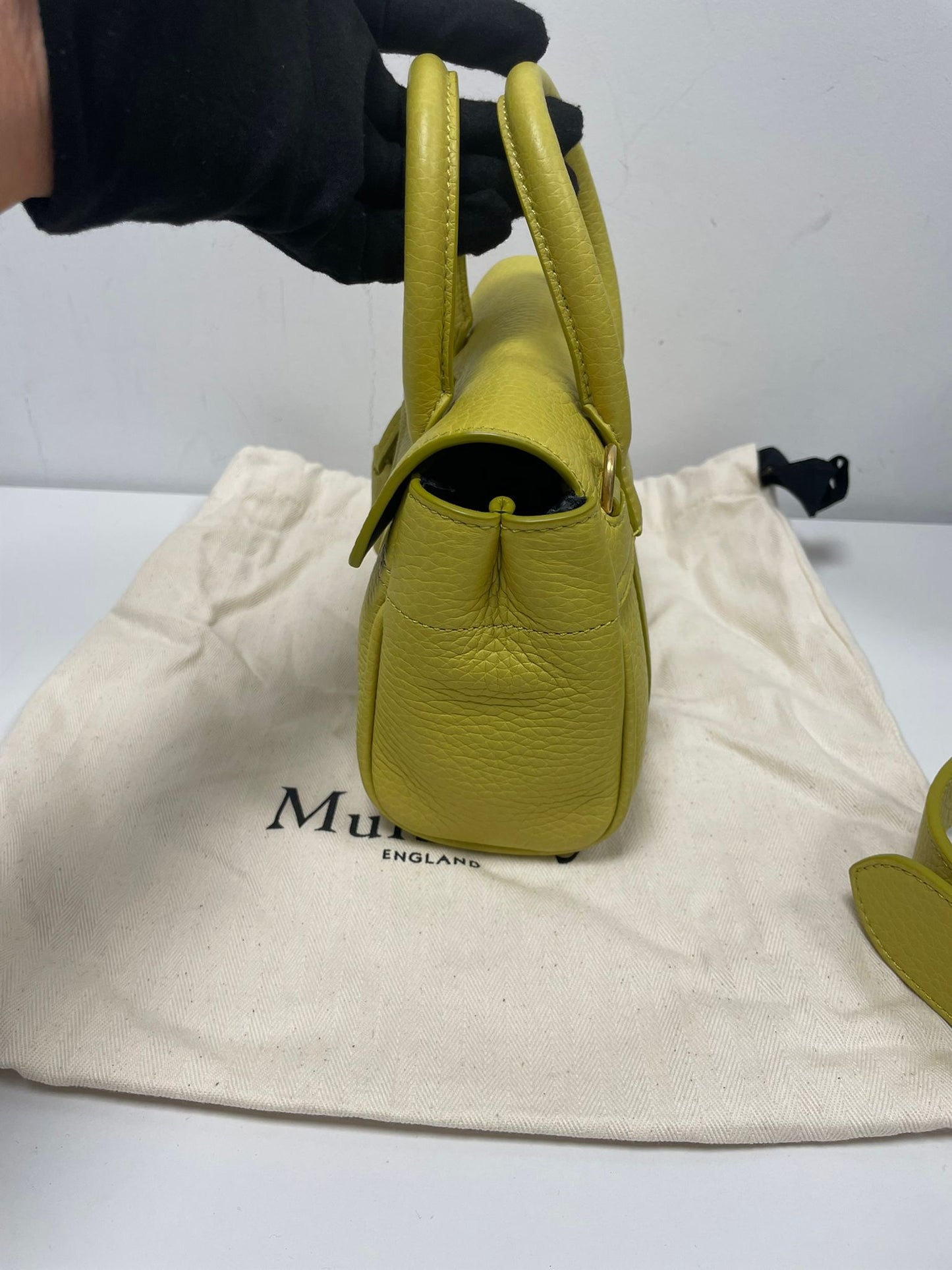 Mulberry Mini Bayswater Leather Top Handle Bag in Lime Green