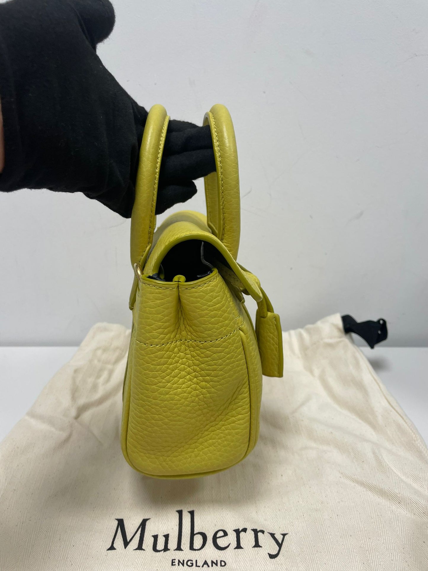 Mulberry Mini Bayswater Leather Top Handle Bag in Lime Green