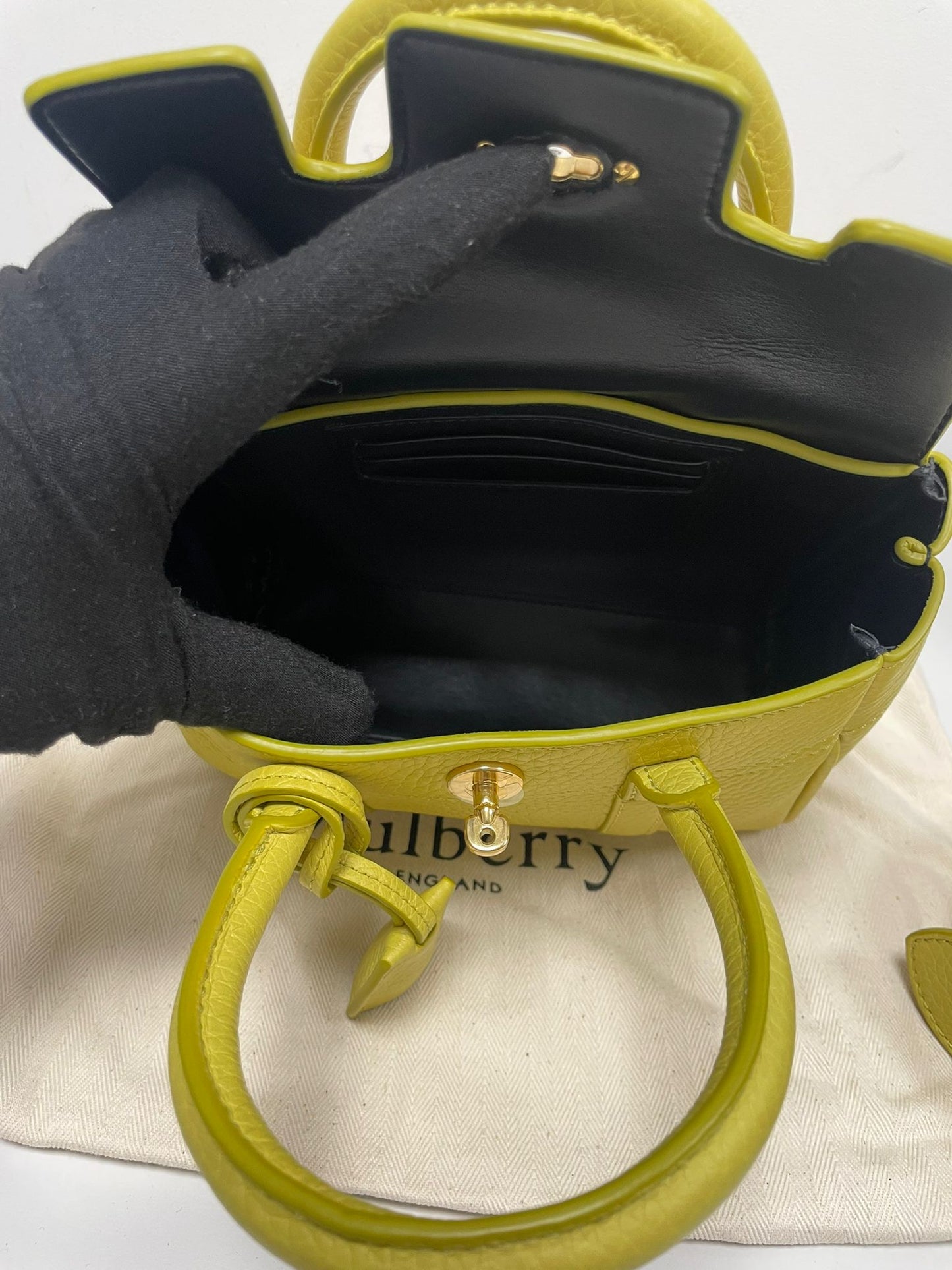 Mulberry Mini Bayswater Leather Top Handle Bag in Lime Green