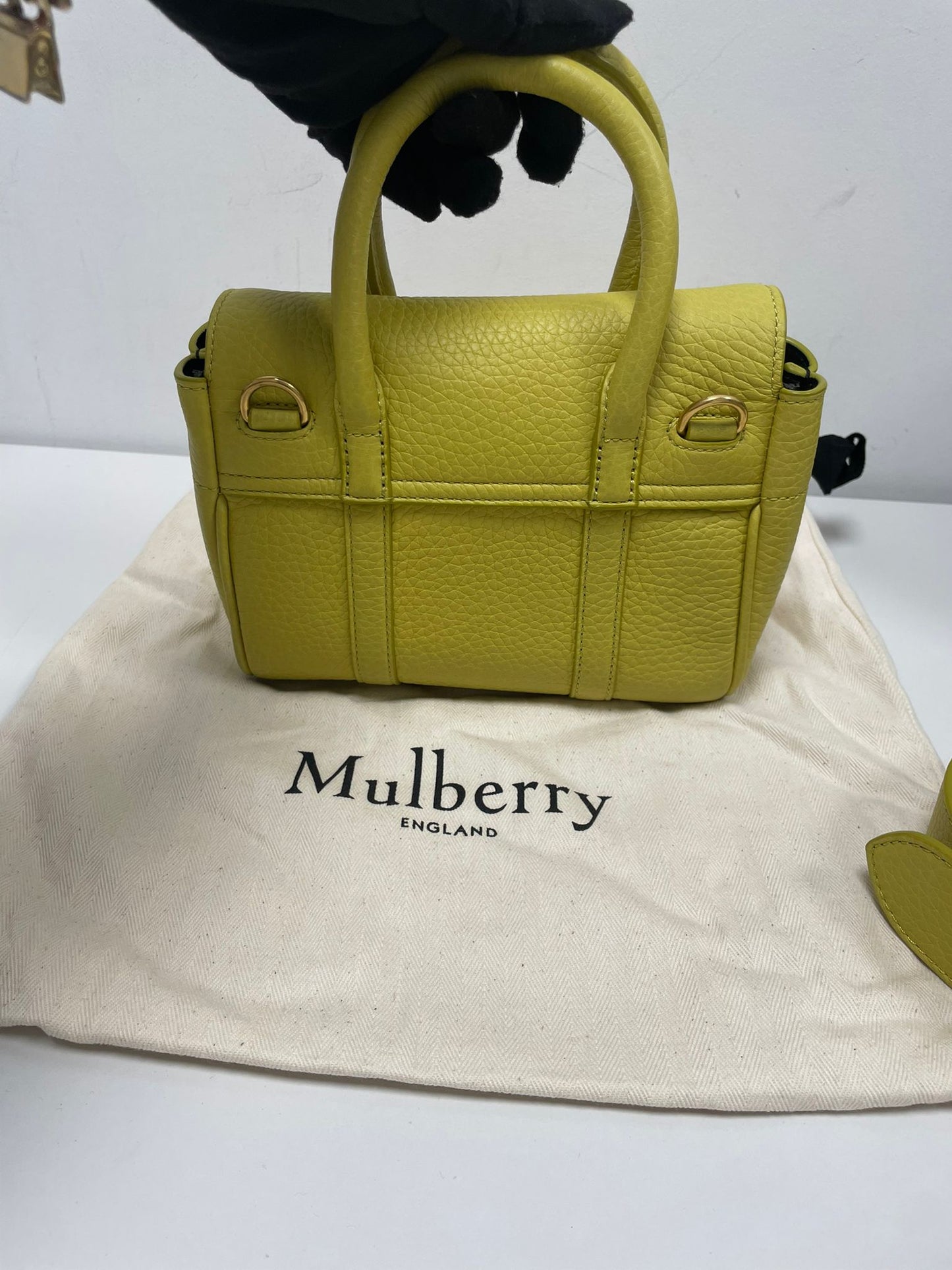 Mulberry Mini Bayswater Leather Top Handle Bag in Lime Green