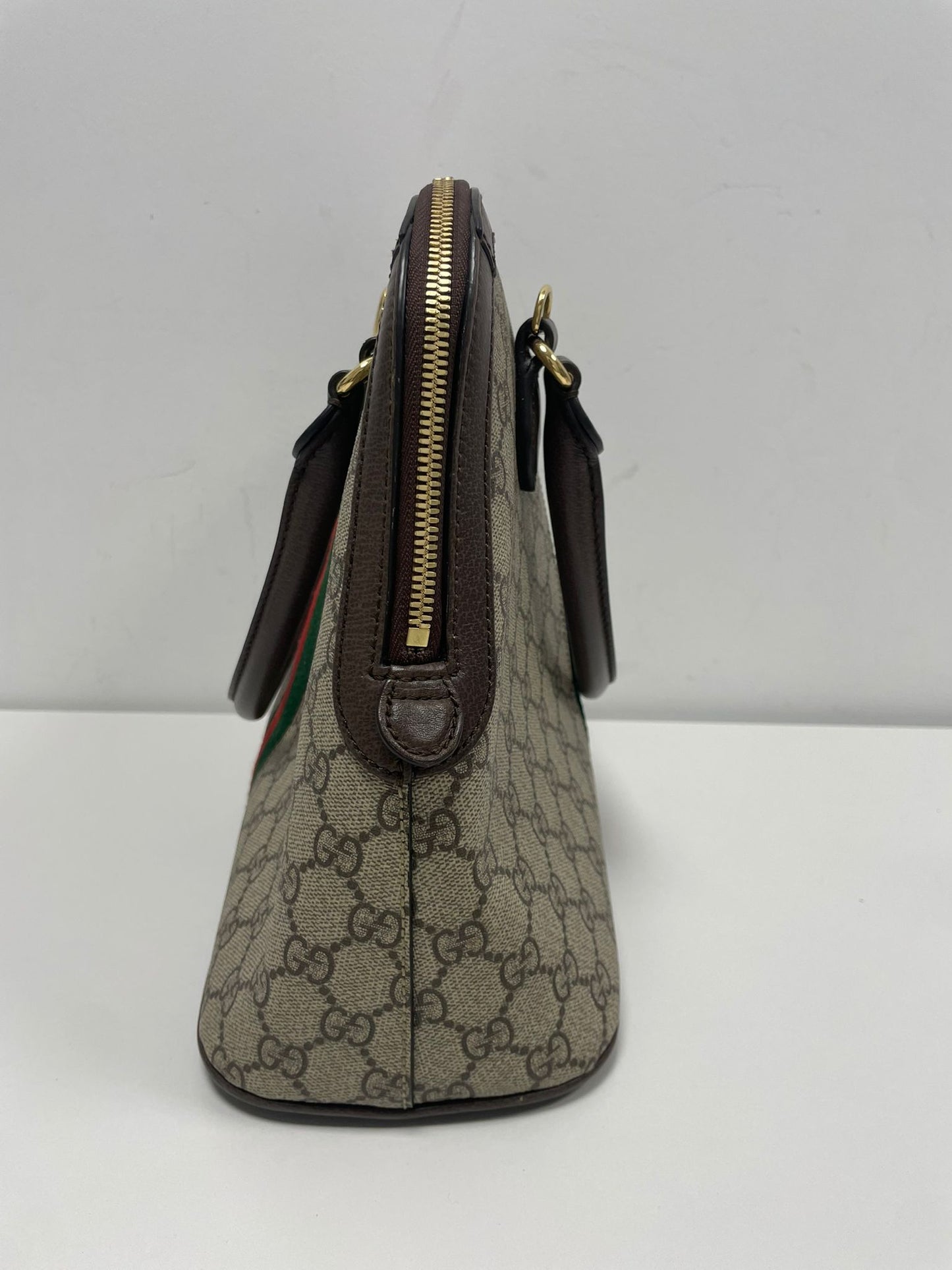Gucci Ophidia Medium Top Handle Dome Bag in GG Supreme Canvas