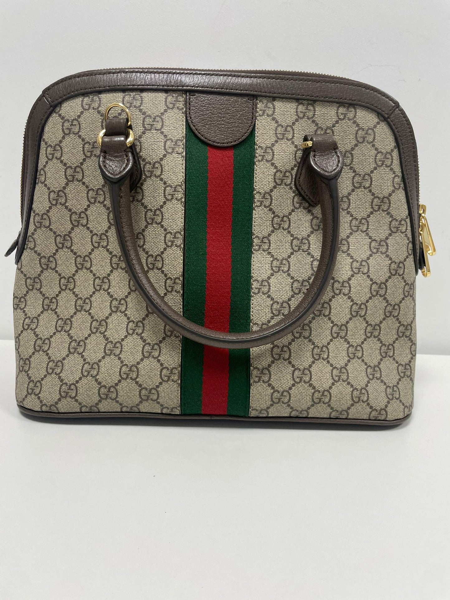 Gucci Ophidia Medium Top Handle Dome Bag in GG Supreme Canvas