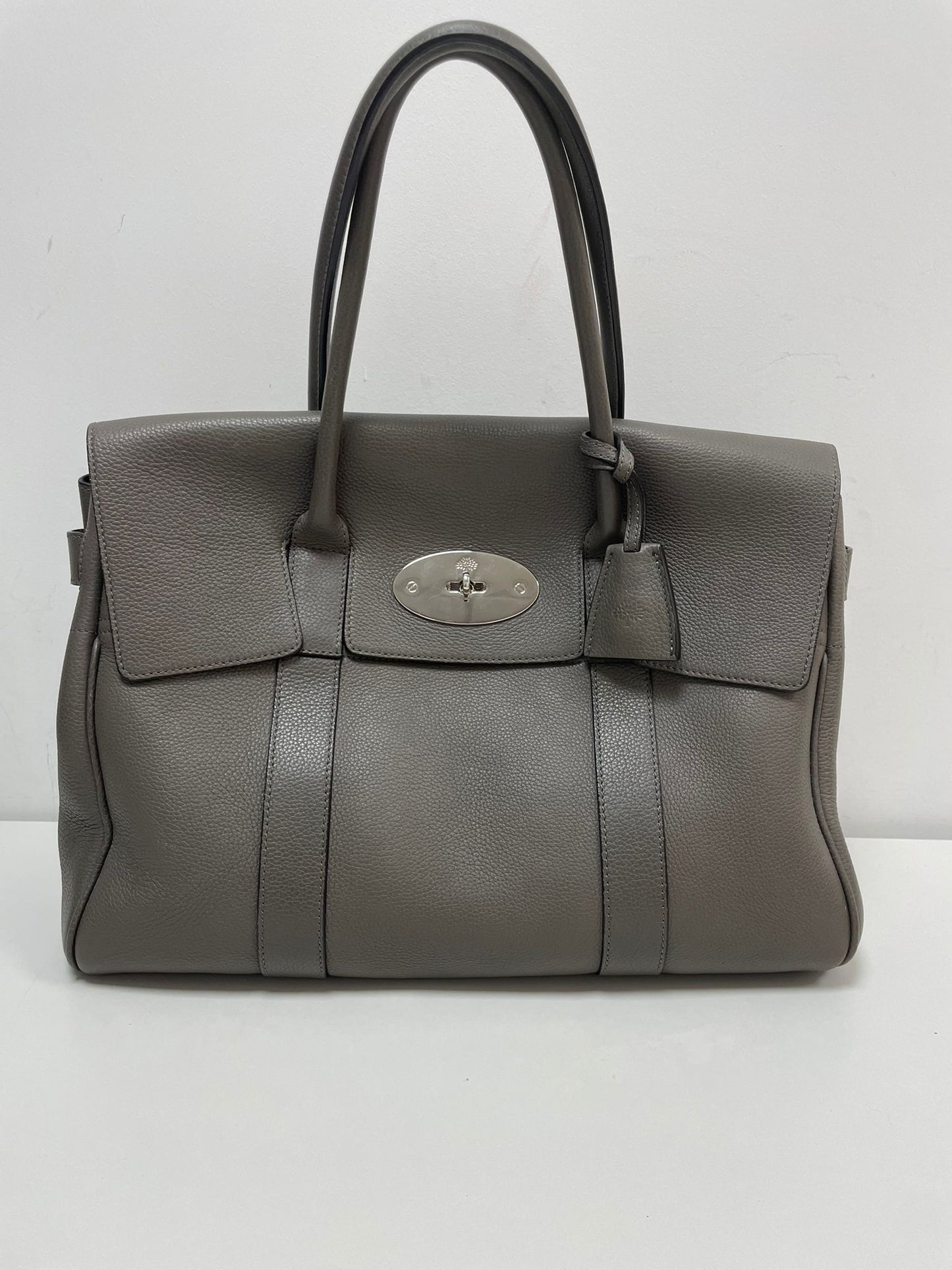 Mulberry Bayswater Classic Grain Leather Tote in Mole Grey