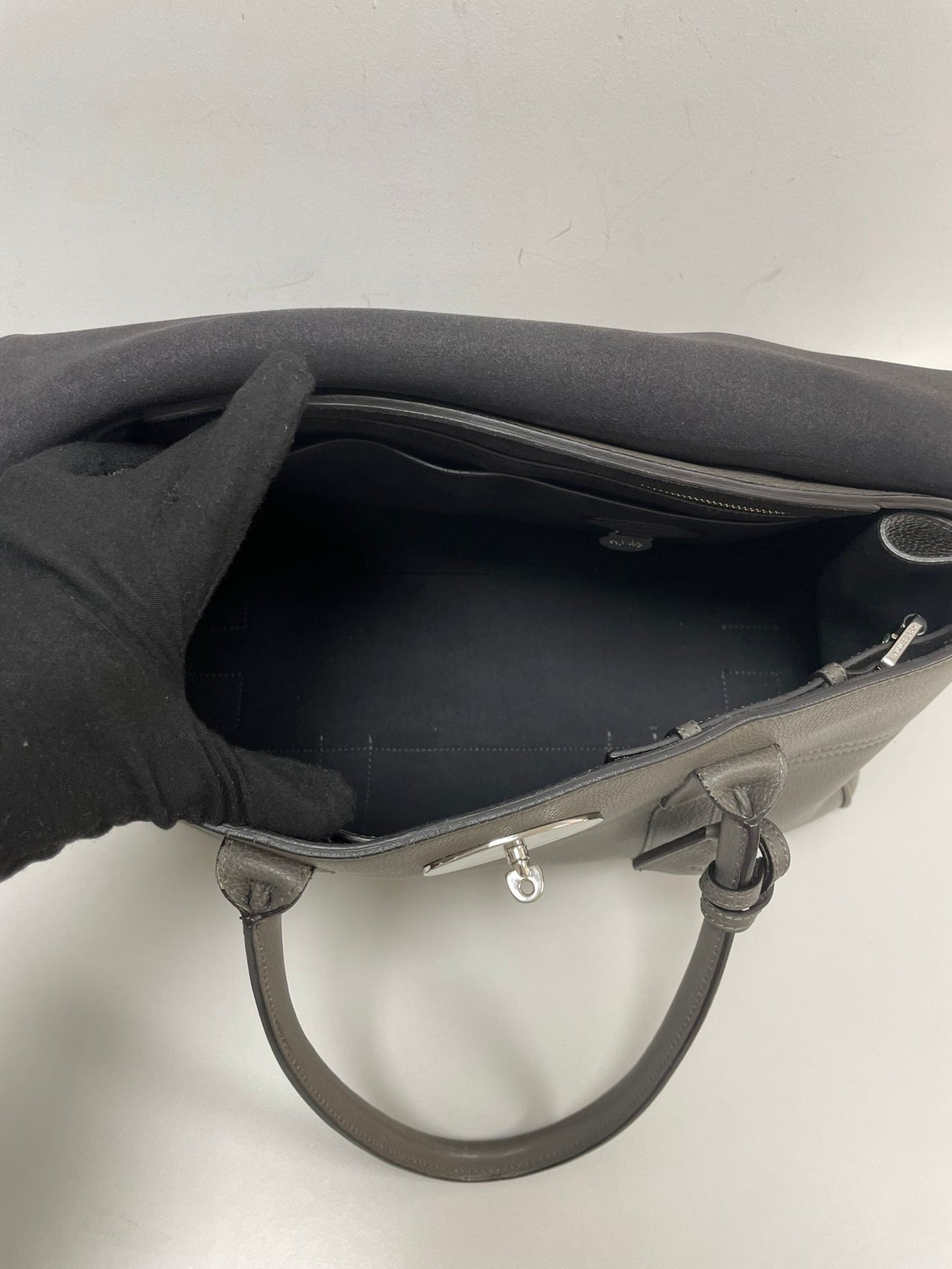 Mulberry Bayswater Classic Grain Leather Tote in Mole Grey