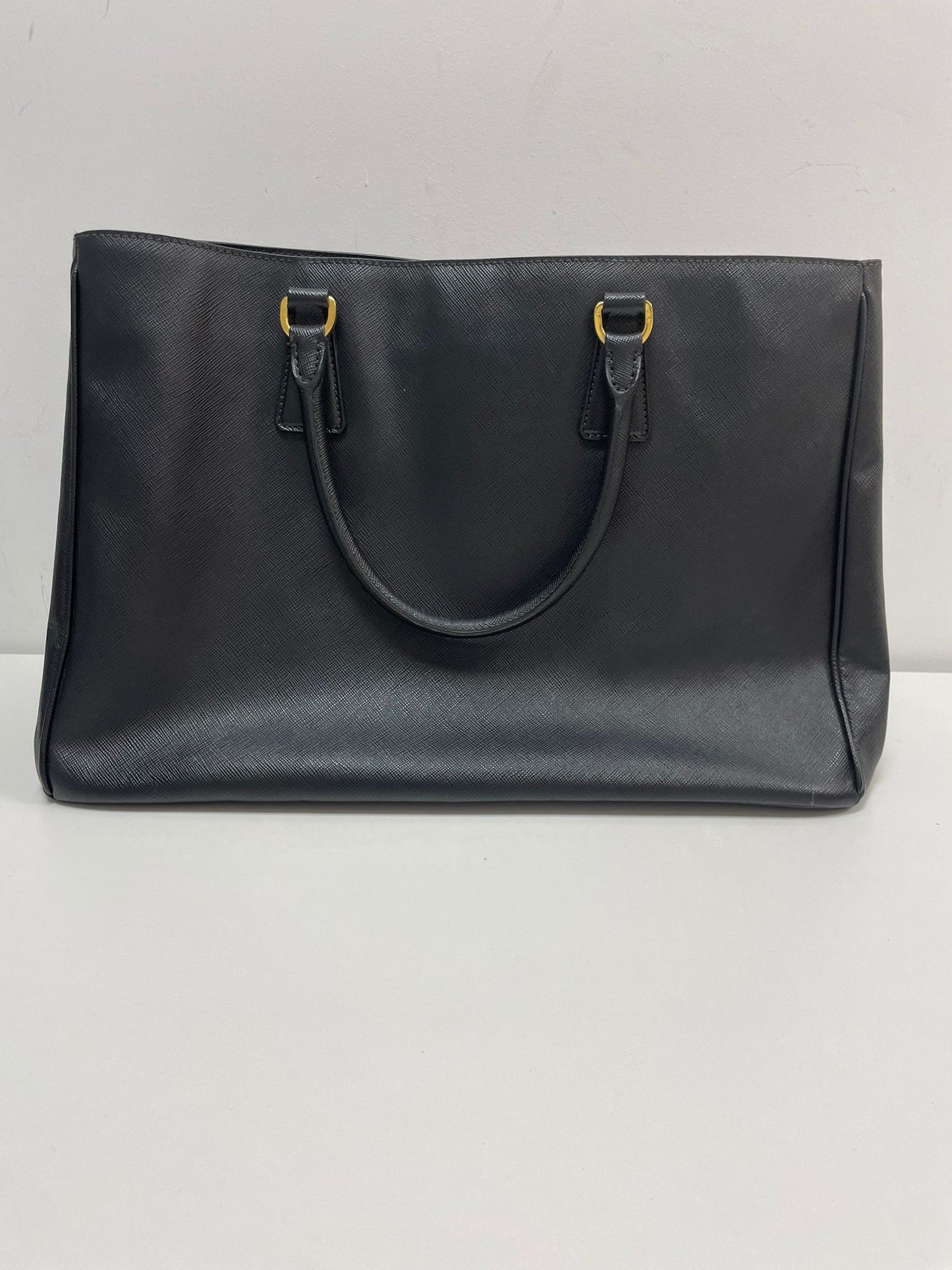 Prada Saffiano Lux Leather Tote Bag in Black