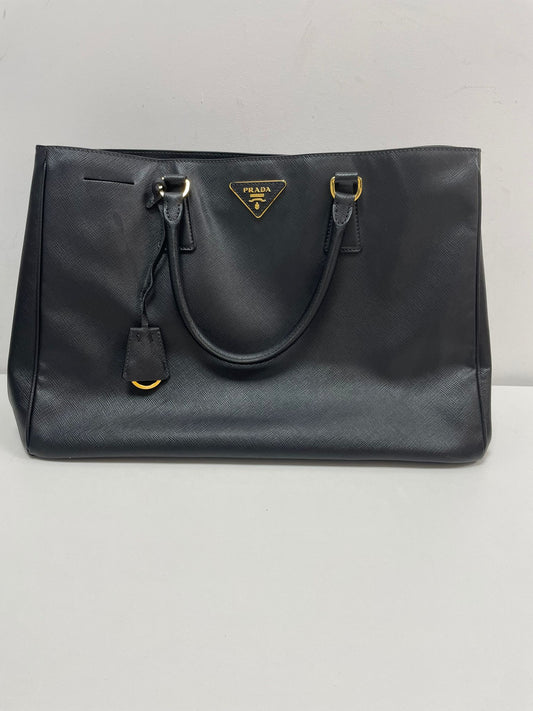 Prada Saffiano Lux Leather Tote Bag in Black