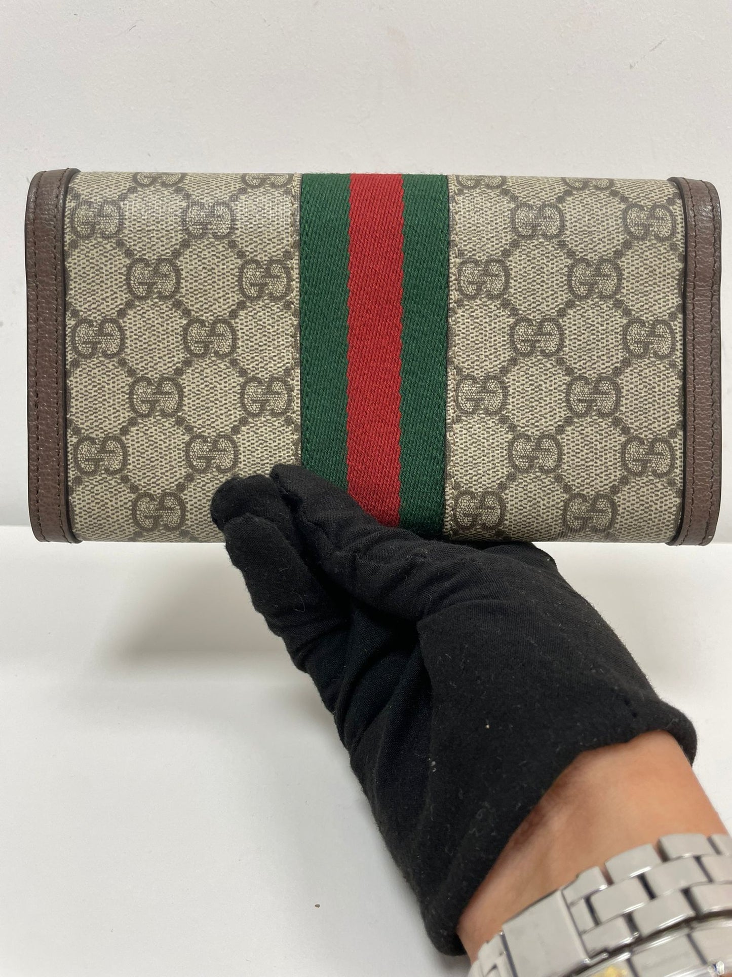 Gucci Ophidia Continental Wallet in GG Supreme Canvas