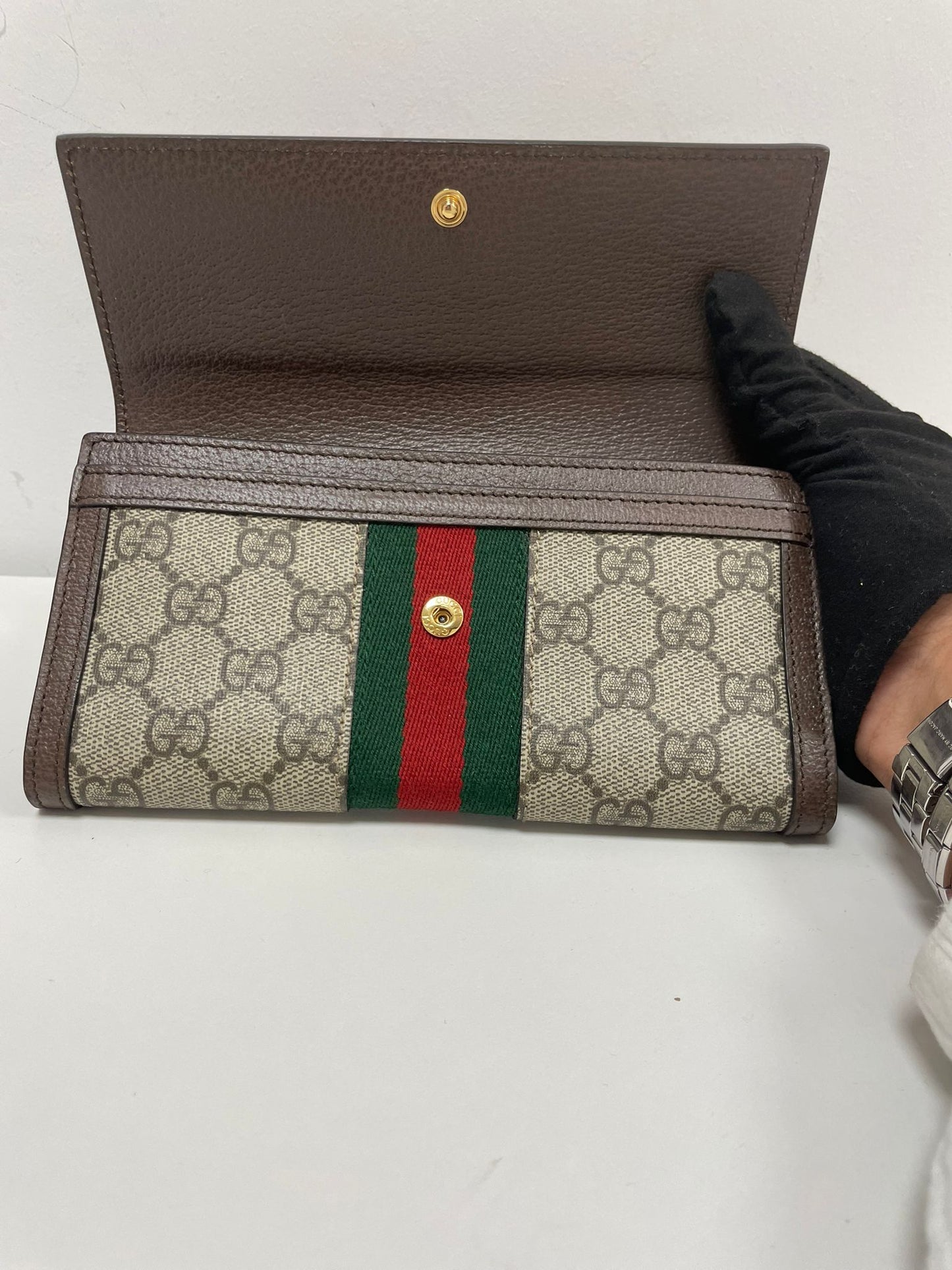 Gucci Ophidia Continental Wallet in GG Supreme Canvas