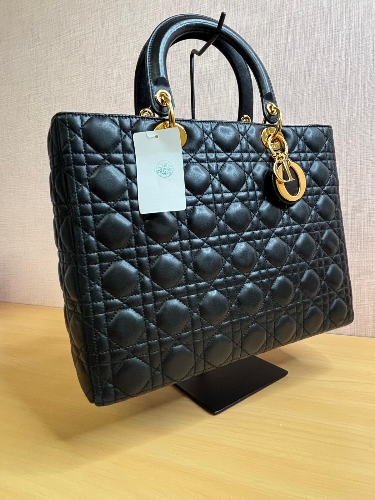 Christian Dior Lady Dior Tote Bag - Gold Hardware