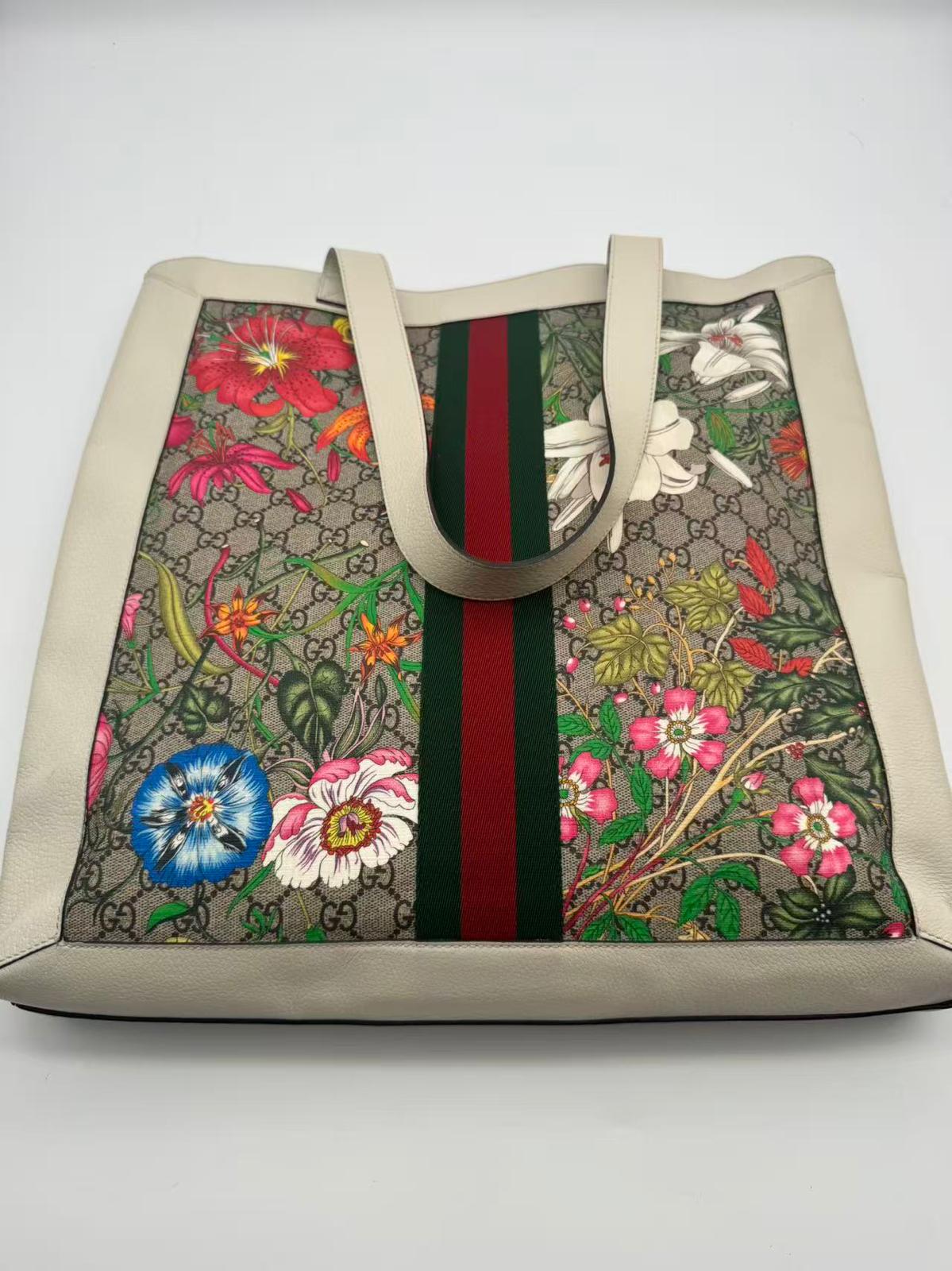 Gucci Monogram Floral Shoulder Tote Bag (LY1524)