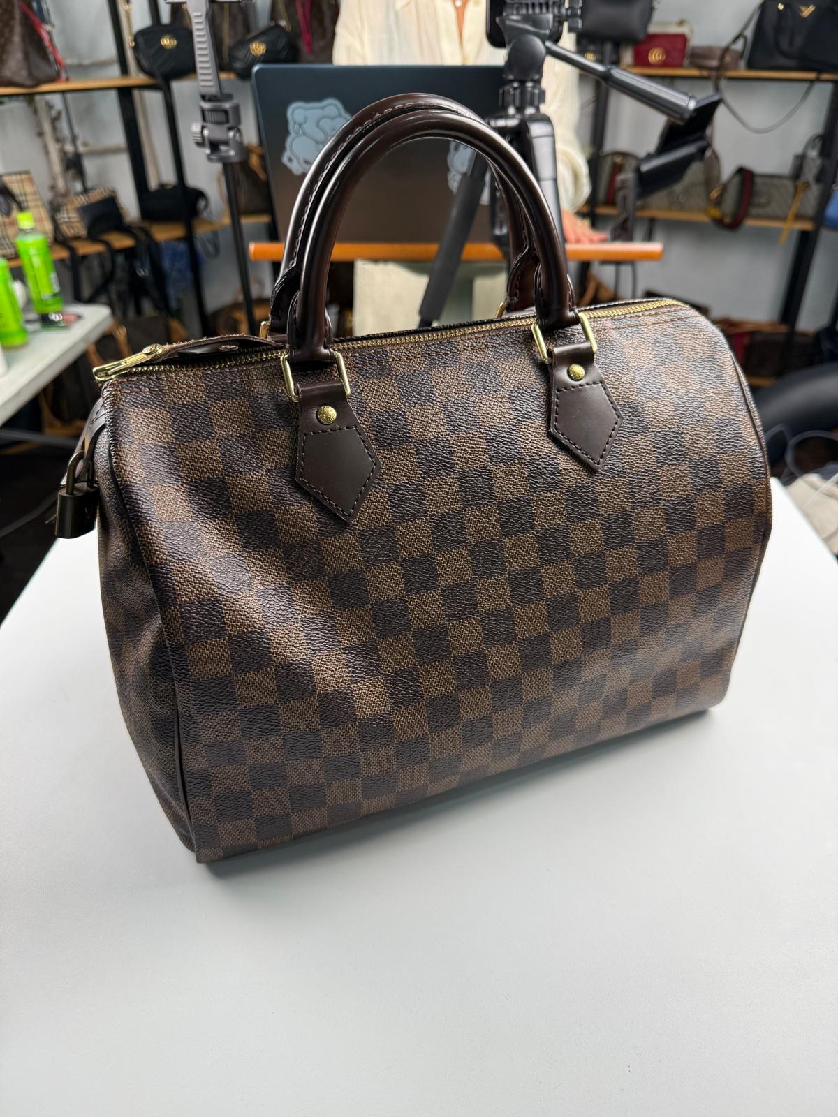 Louis Vuitton Damier Ebene Speedy 30 Handbag (V12070930H)