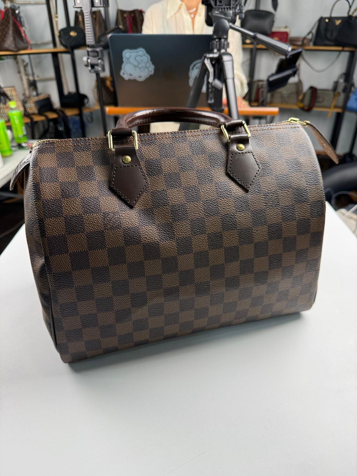 Louis Vuitton Damier Ebene Speedy 30 Handbag (V12070930H)