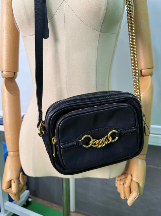 Burberry Black Leather Link Camera Mini Crossbody Bag 8006451 (V02245915P)