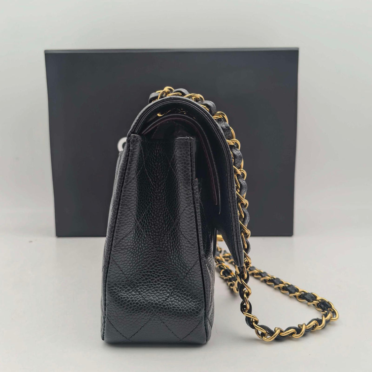 Chanel Medium Classic Double Flap Bag, Black Caviar with Gold Hardware (JS11039)