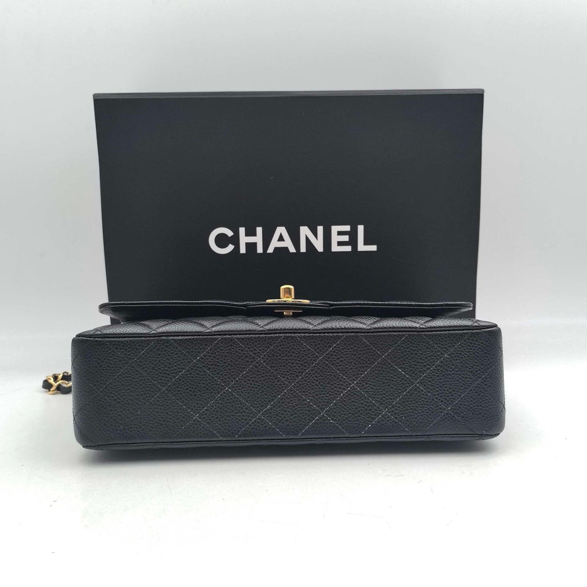 Chanel Medium Classic Double Flap Bag, Black Caviar with Gold Hardware (JS11039)