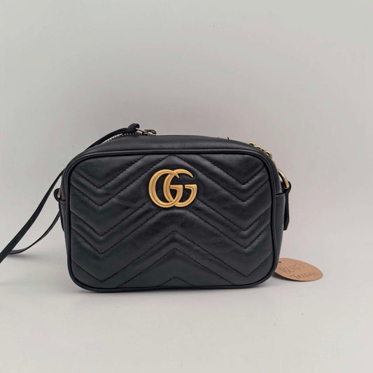 Gucci GG Marmont Small Camera Bag, Black (BL1157)