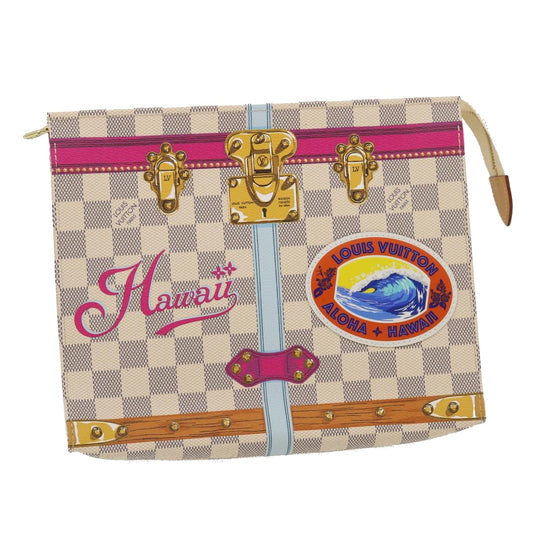 LOUIS VUITTON Damier Azur Poche Toilette 26 Pouch M41438 LV Auth ak181SAM