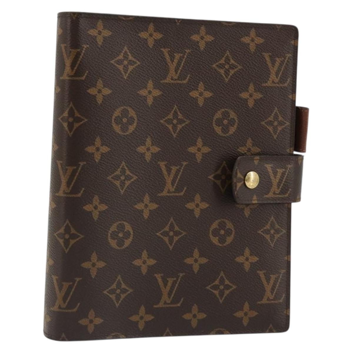 LOUIS VUITTON Monogram Agenda GM Day Planner Cover R20006 LV Auth ar13947
