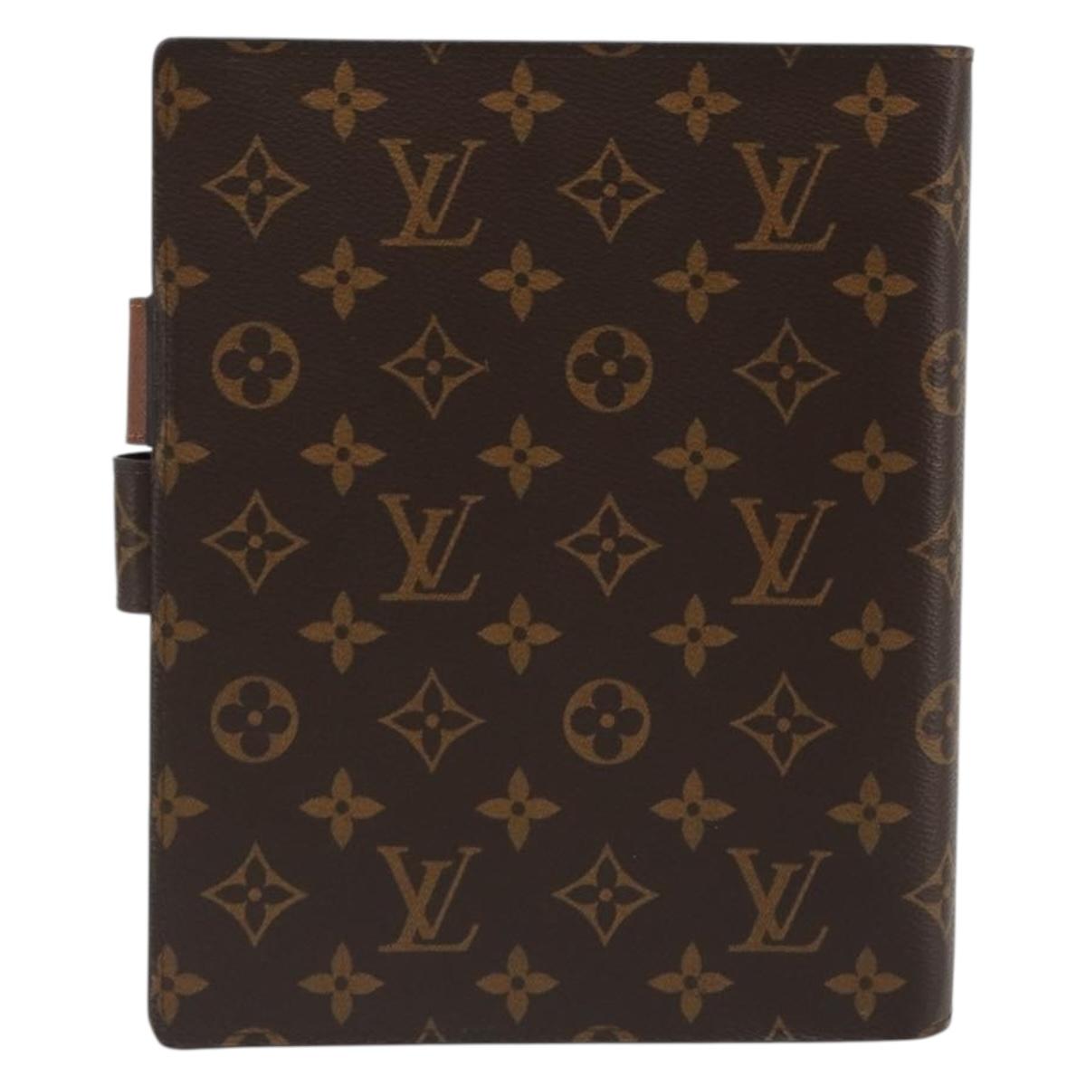 LOUIS VUITTON Monogram Agenda GM Day Planner Cover R20006 LV Auth ar13947