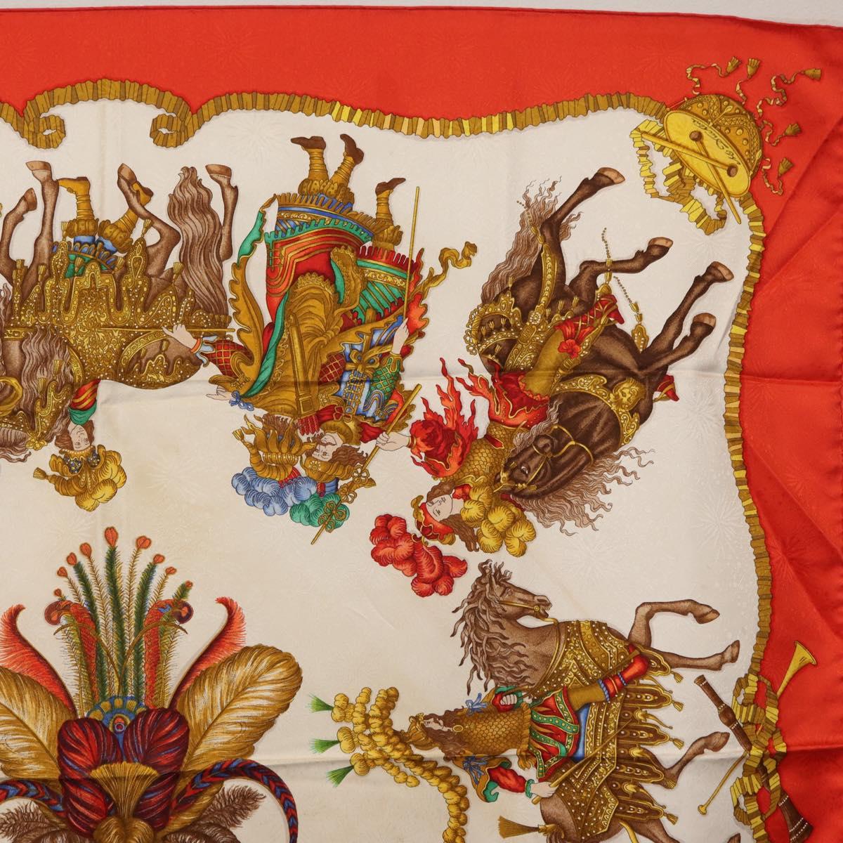 HERMES Carre 90 Scarf ""Les Ftes du Roi Soleil"" Silk Multicolor Auth BA12985