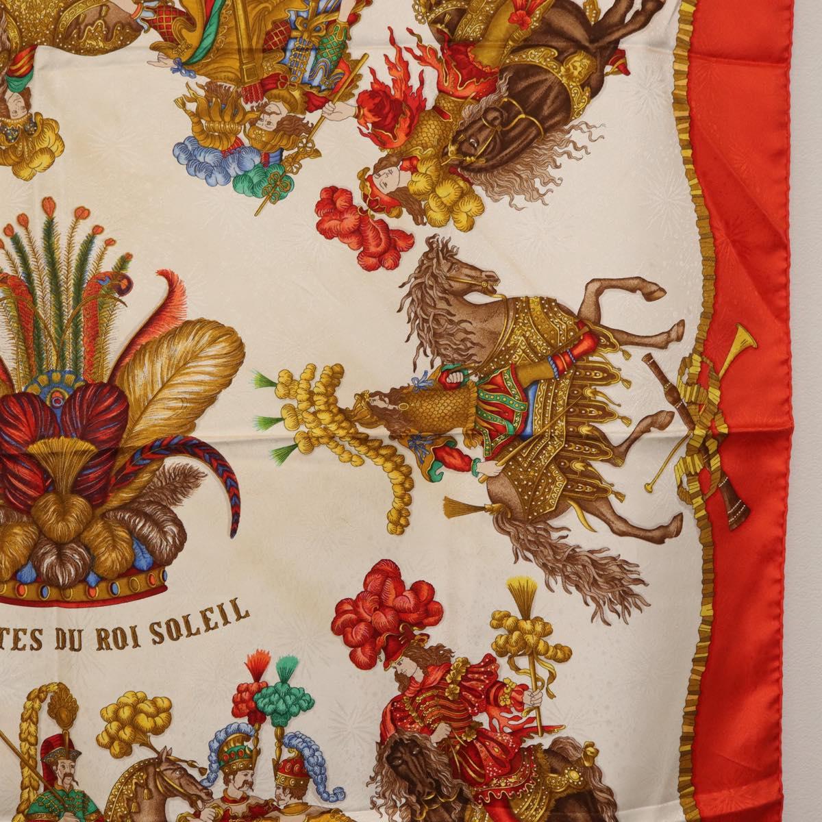 HERMES Carre 90 Scarf ""Les Ftes du Roi Soleil"" Silk Multicolor Auth BA12985