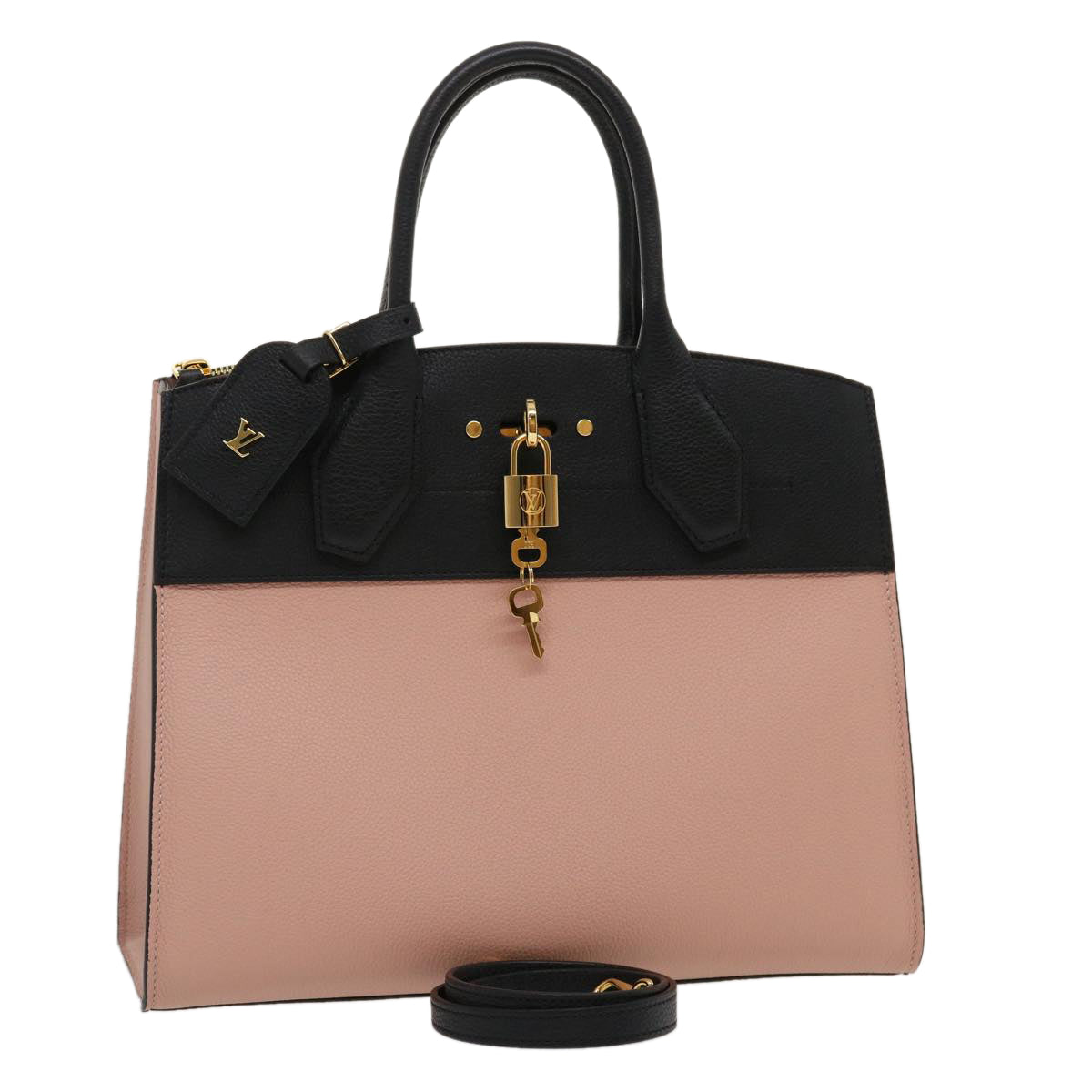 LOUIS VUITTON City Steamer MM Hand Bag Leather 2way Pink M53019 LV Auth am479b