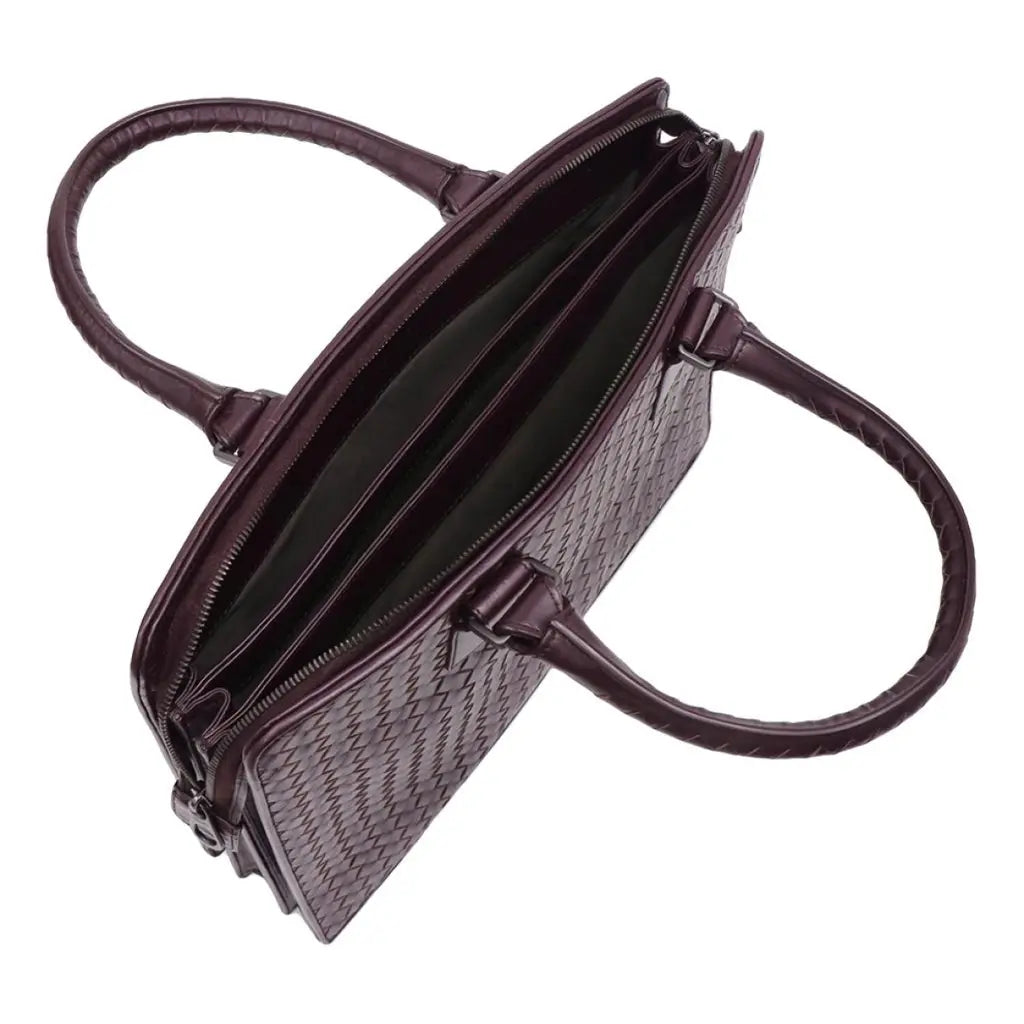 Bottega Veneta Intrecciato Business Bag in Brown Calf Leather