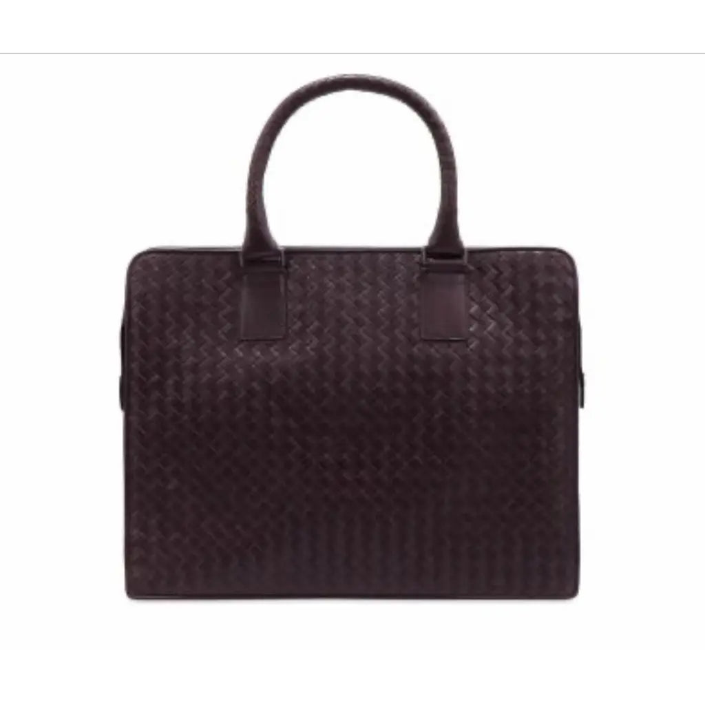 Bottega Veneta Intrecciato Business Bag in Brown Calf Leather