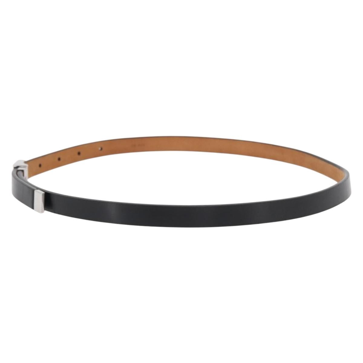 LOUIS VUITTON Ceinture Carre Belt Leather 34.6"" Black Silver LV Auth bs30911