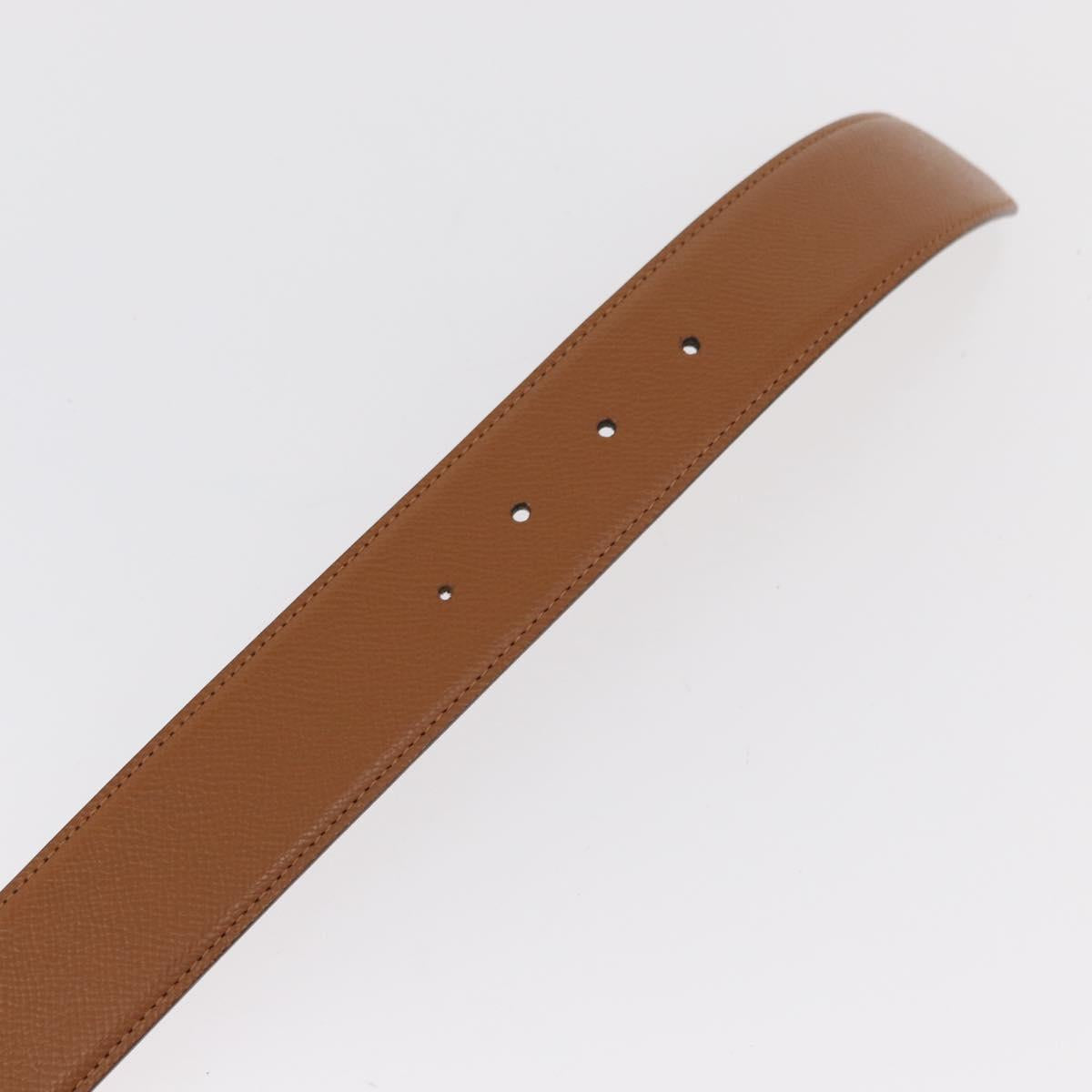BVLGARI Belt Leather 36.6"" Brown Gold Auth bs32135
