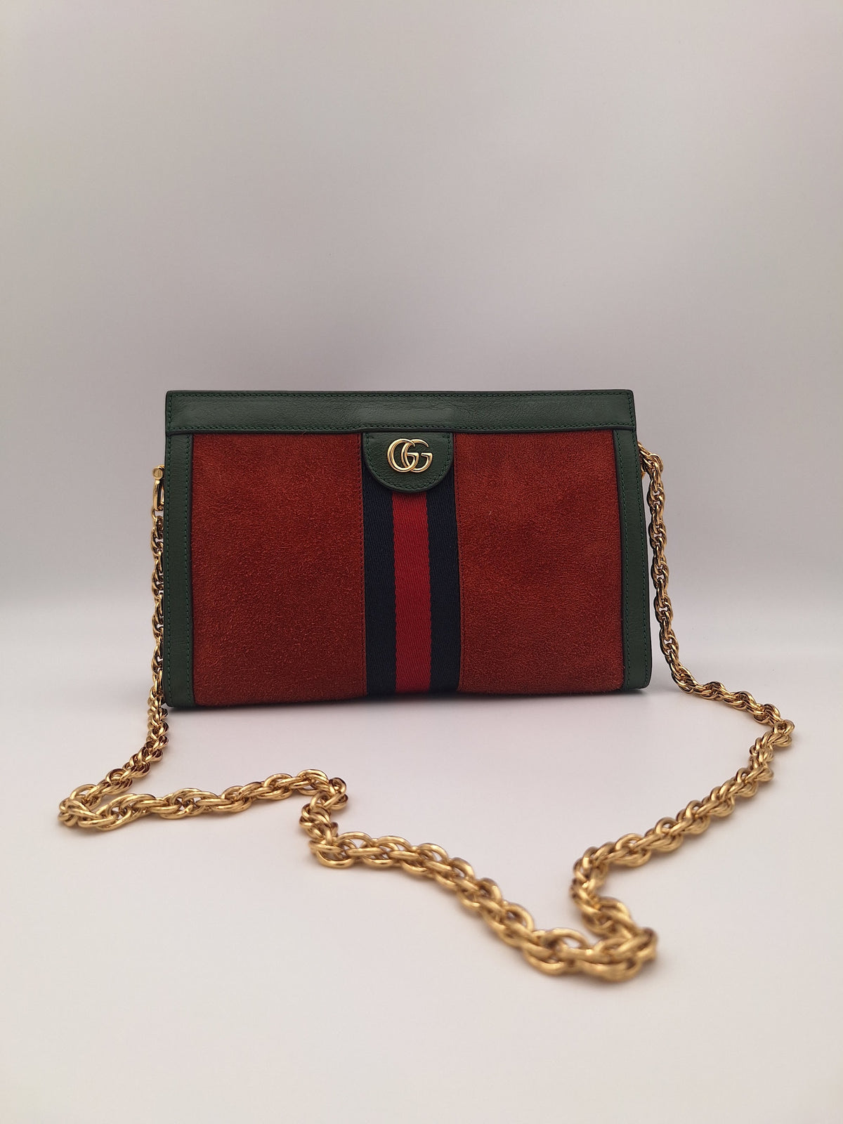 Gucci Ophidia Small Suede Shoulder Bag Orange Green