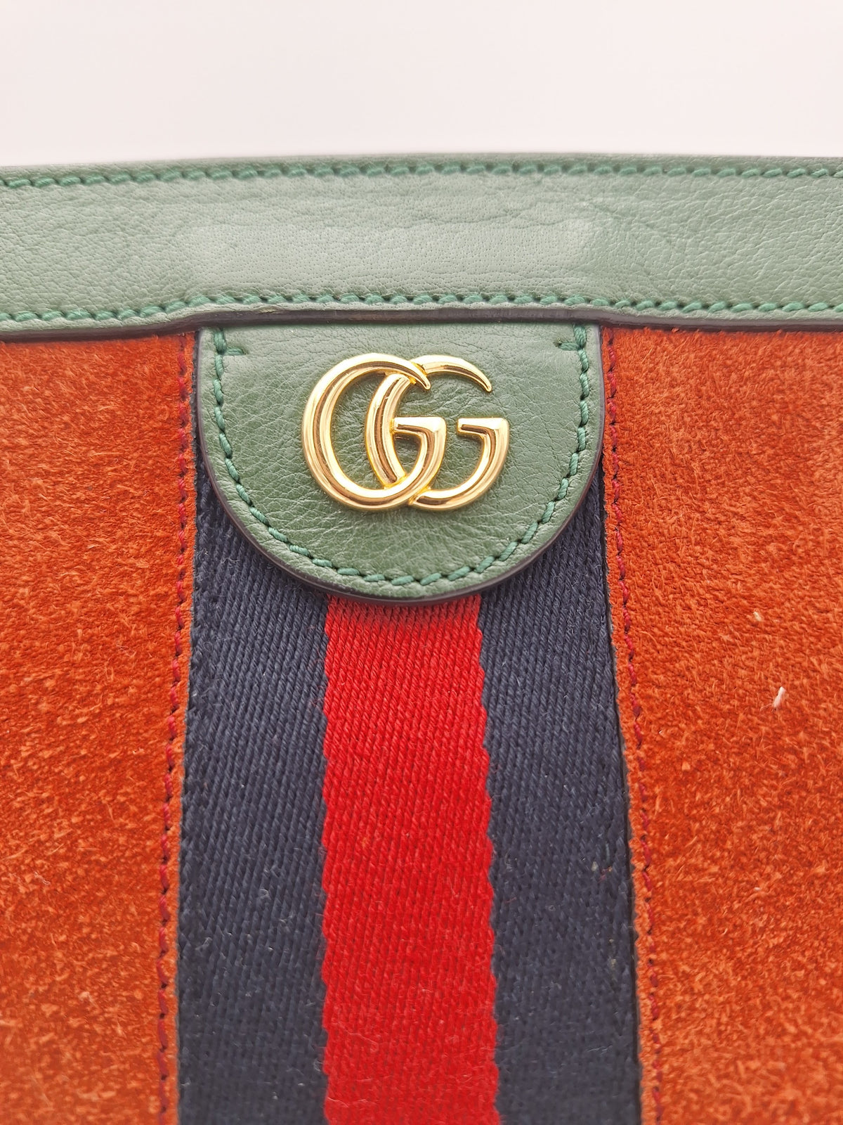 Gucci Ophidia Small Suede Shoulder Bag Orange Green